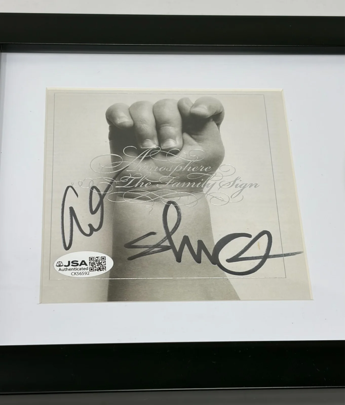 Atmosphere signed The Family Sign CD Cover Framed (Slug and Ant) JSA COA, image 2