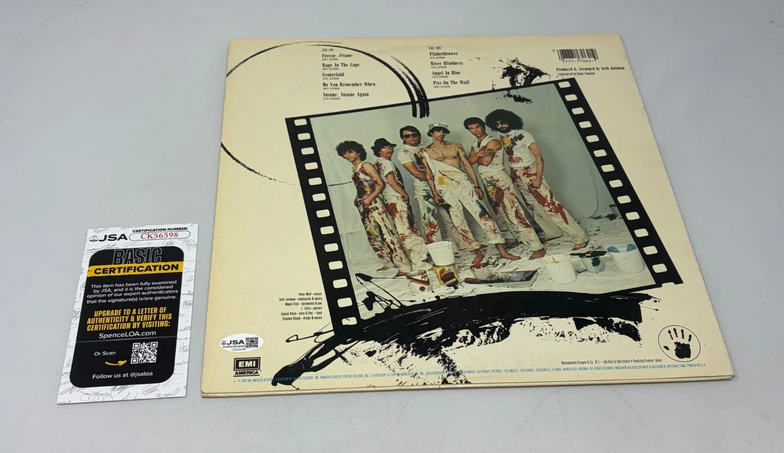Magic Dick signed J. Geils Band Freeze Frame Album JSA COA, image 2