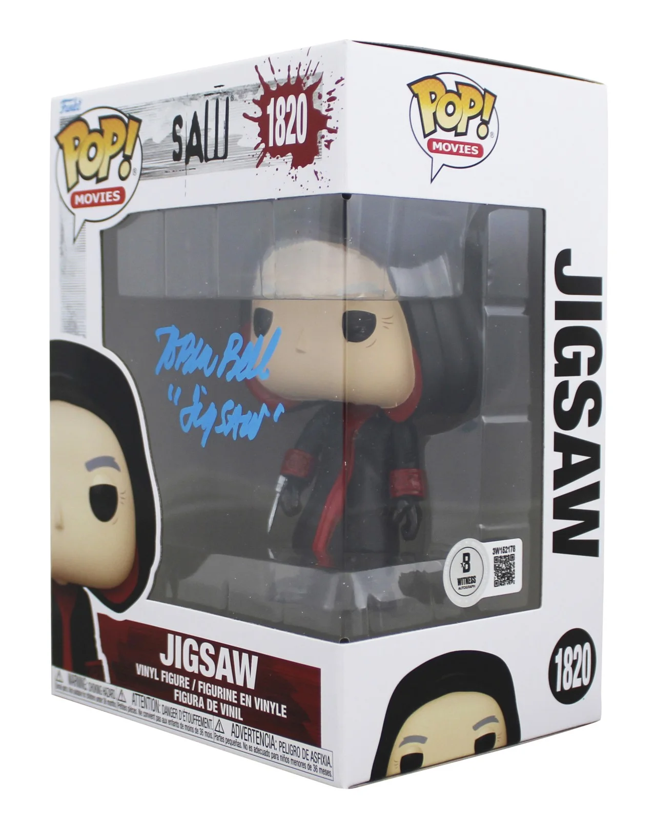 Tobin Bell — Tobin Bell Saw "Jigsaw" Authentic Signed Jigsaw #1820 Funko Pop Vinyl Figure BAS, изображение 2