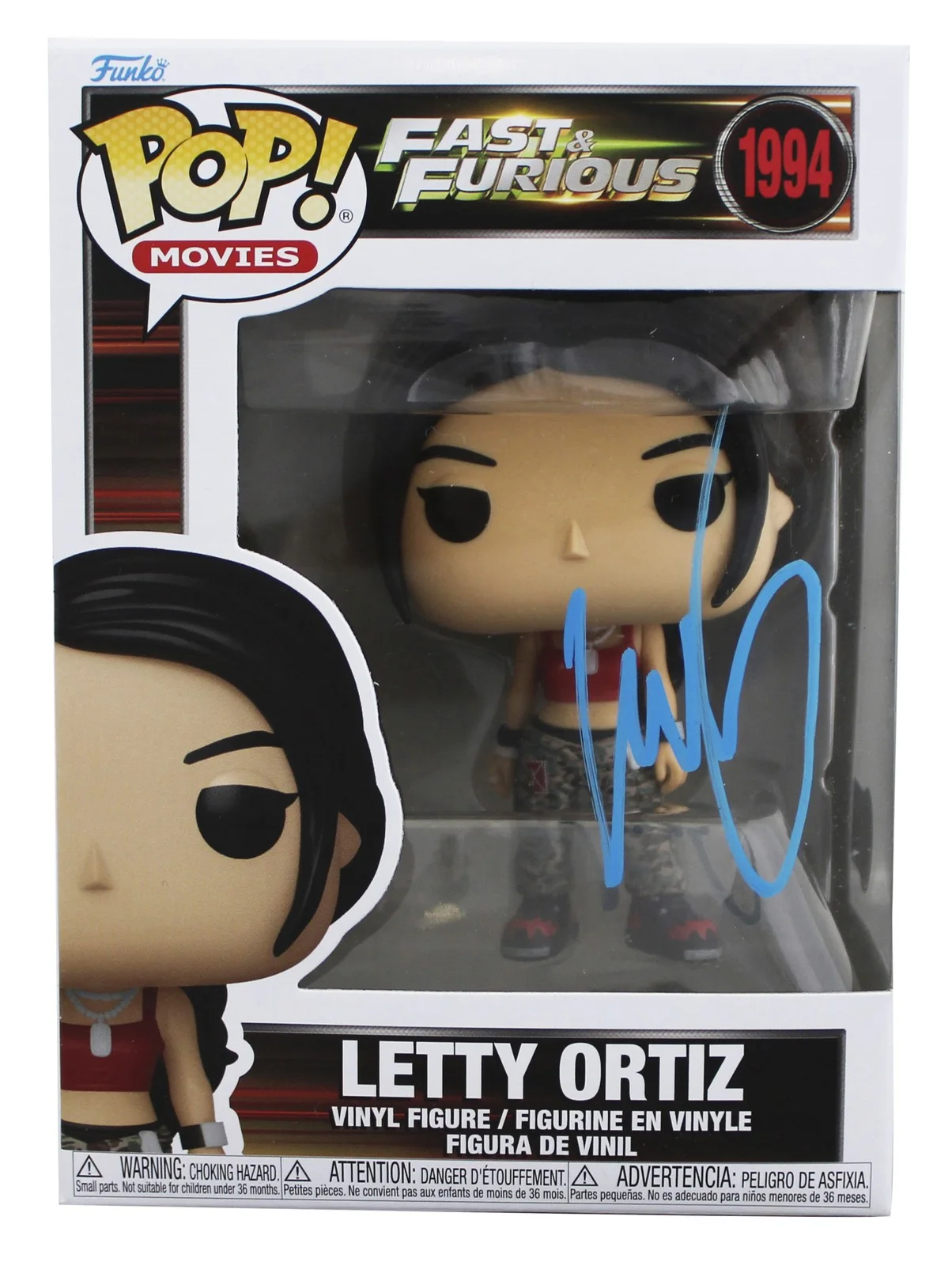 Michelle Rodriguez — Michelle Rodriguez Fast & Furious Signed Letty Ortiz #1994 Funko Pop Figure BAS