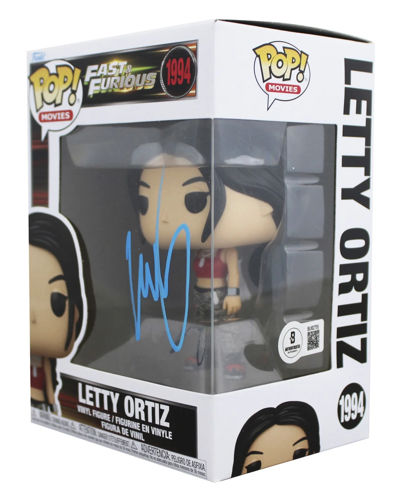 Michelle Rodriguez — Michelle Rodriguez Fast & Furious Signed Letty Ortiz #1994 Funko Pop Figure BAS, image 2