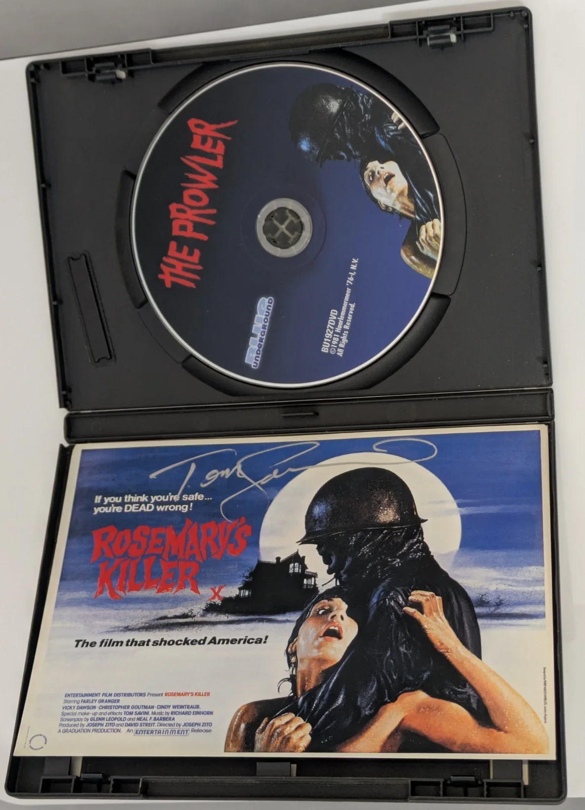 Tom Savini Signed Autographed x2 The Prowler DVD Horror Slasher Movie Halloween, image 5