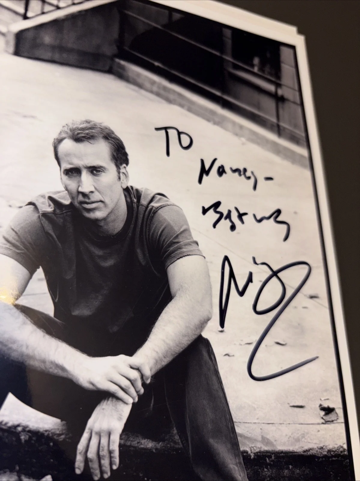 Nicolas Cage Autograph Picture To Paola, image 2