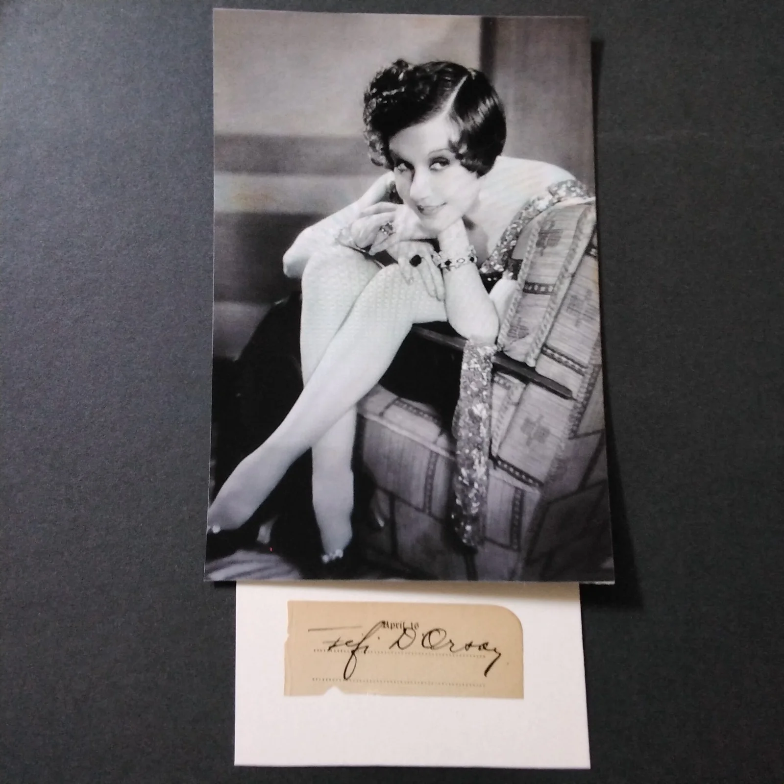 Fifi D'Orsay SIGNED Paper Photo 30s Movie Actress 3 French Girls Hot for Paris, изображение 2