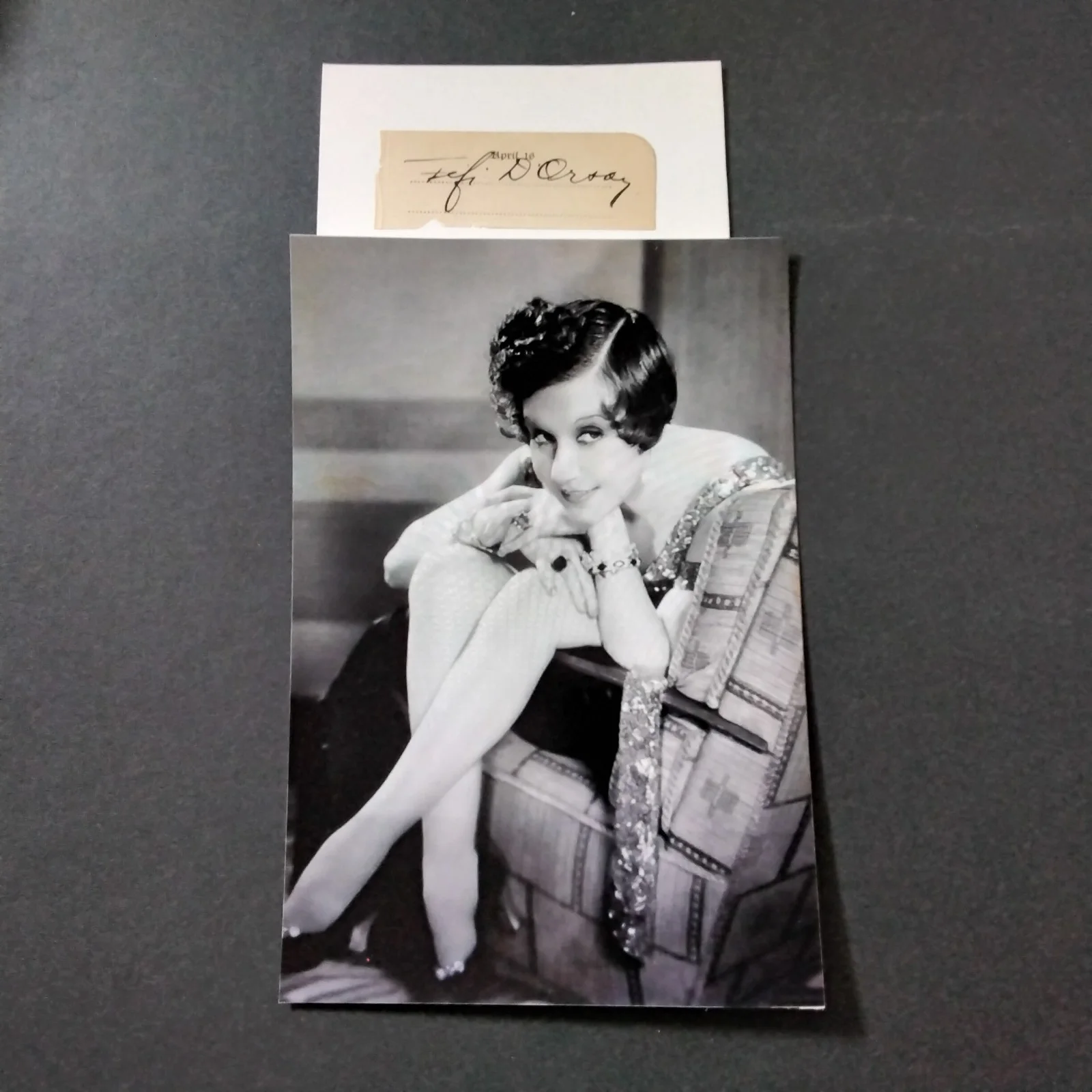 Fifi D'Orsay SIGNED Paper Photo 30s Movie Actress 3 French Girls Hot for Paris, изображение 3