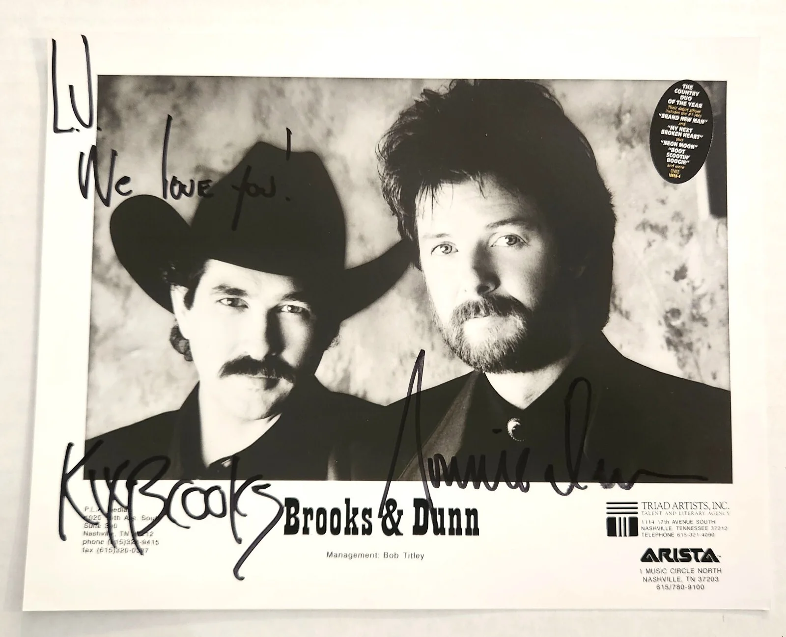 BROOKS & DUNN Country Music Duo Hand Signed Photo 8X10 Kix Brooks Ronnie Dunn, изображение 2