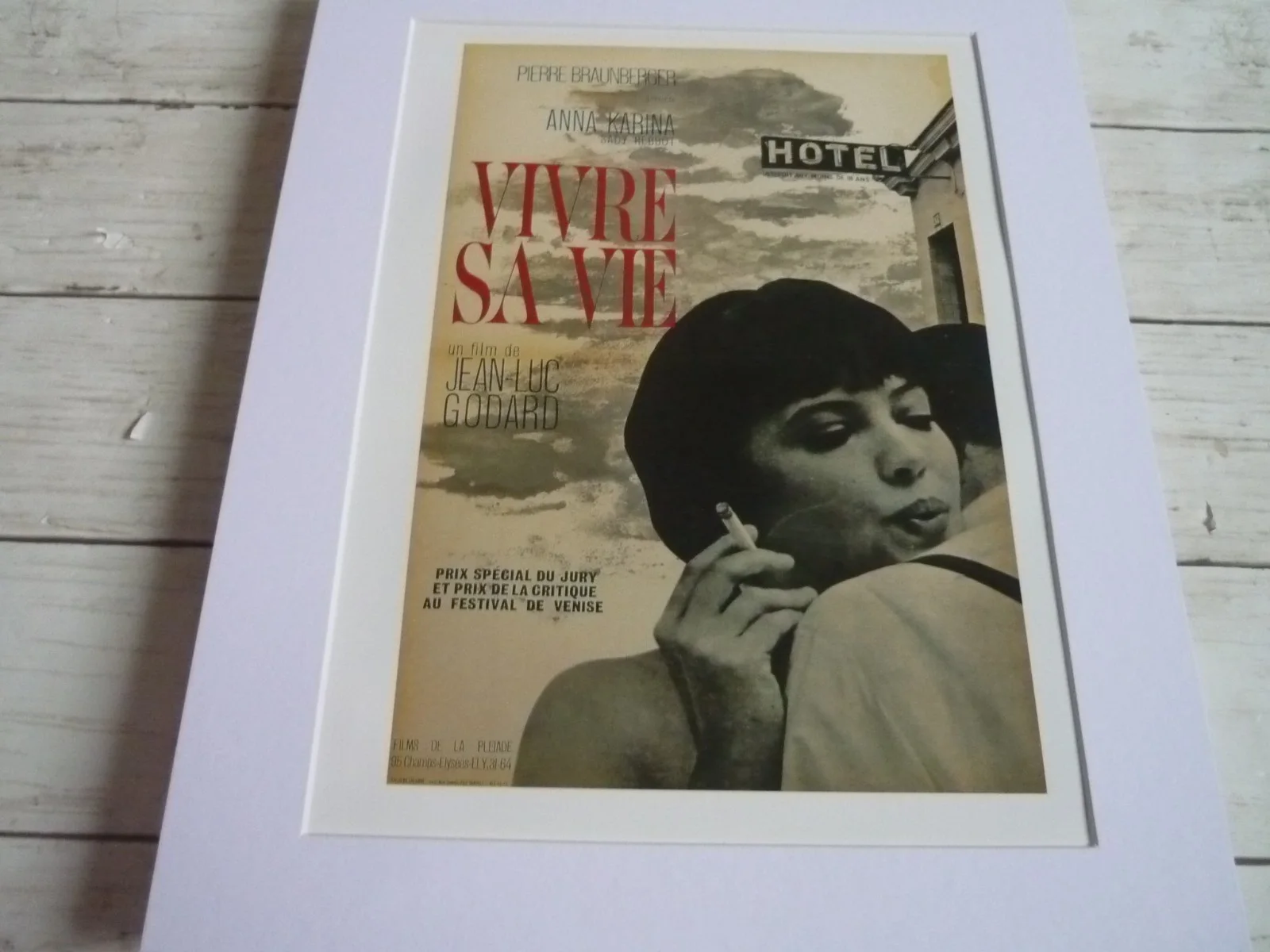 14x11 mounted poster Film vivre sa vie 1962 french art by vaissier framed, изображение 2