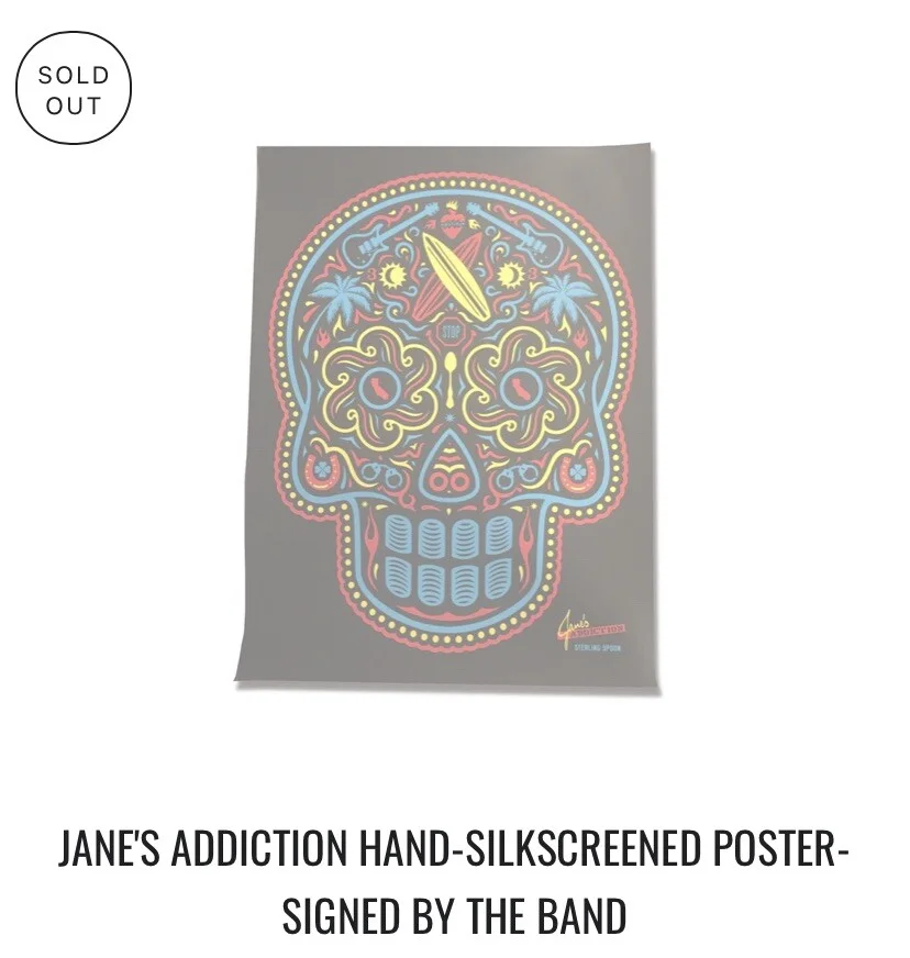 Jane’s Addiction Band Signed Sterling Spoon Poster Lithograph Rare, image 2