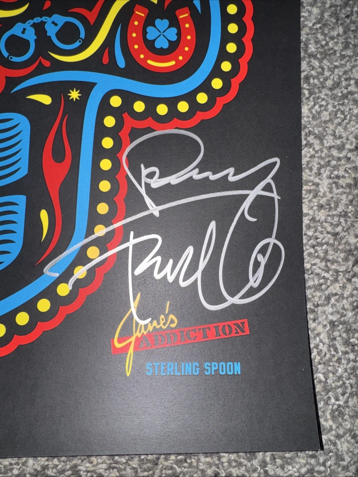 Jane’s Addiction Band Signed Sterling Spoon Poster Lithograph Rare, image 4