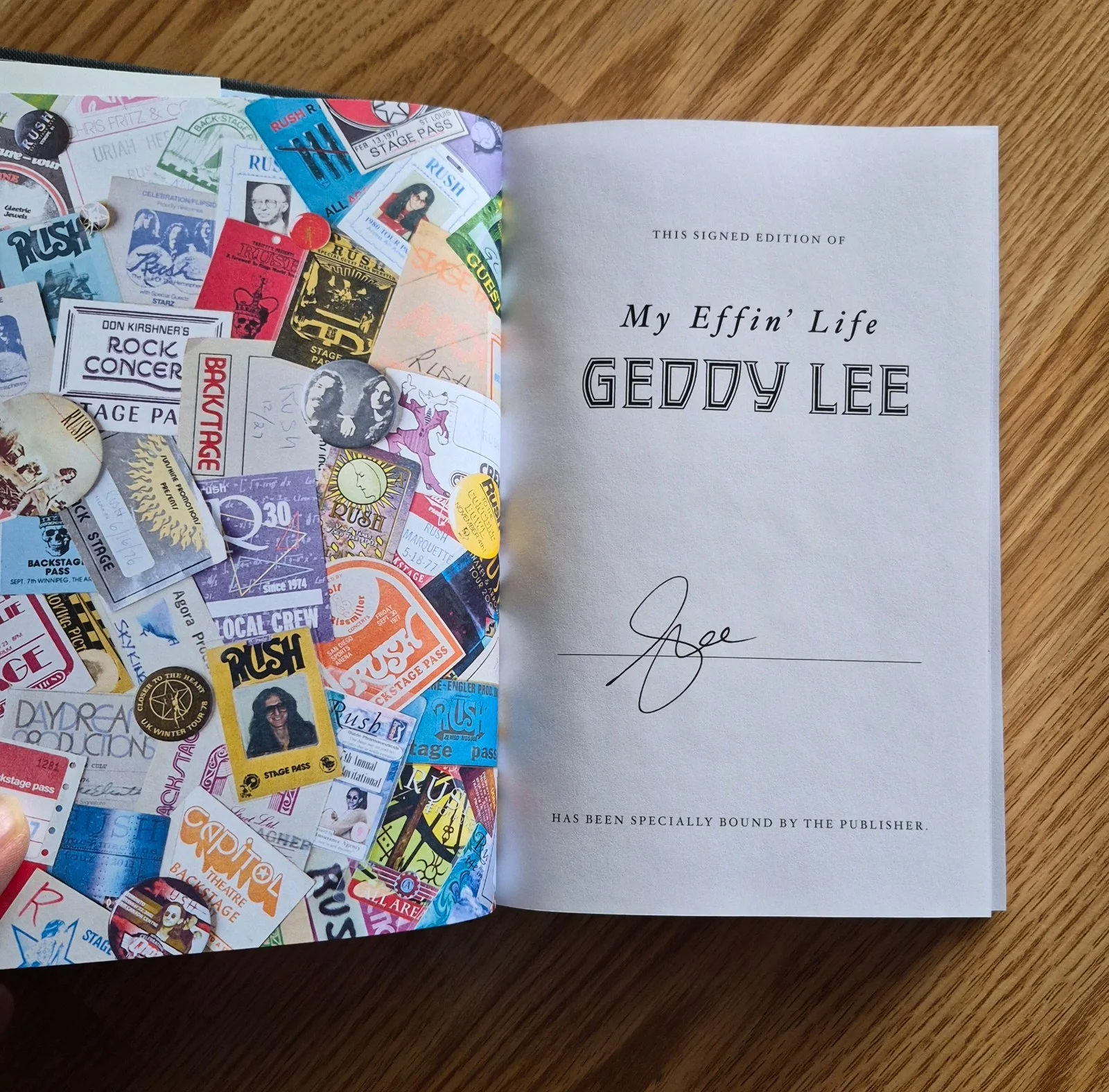 Geddy Lee MY EFFIN LIFE Signed First Edition Hardcover Book, image 2