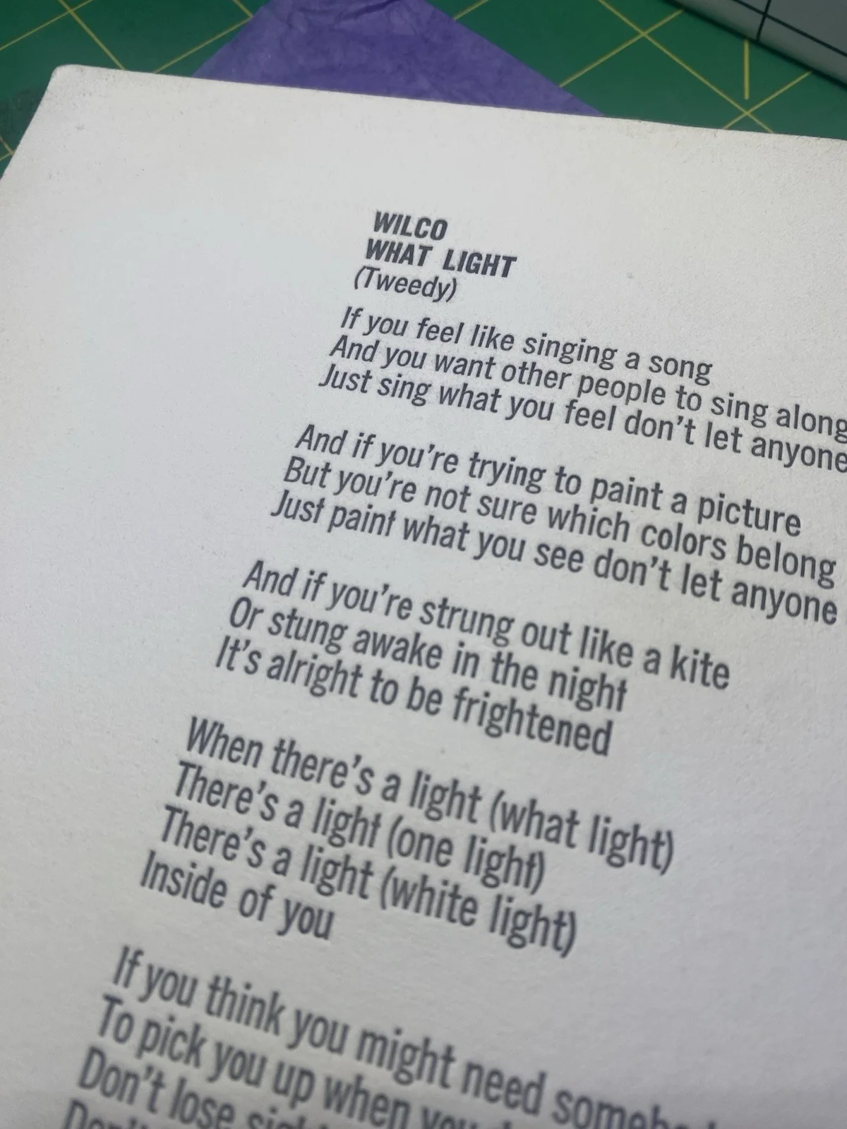 Wilco Sky Blue Sky Era Signed Lyrics On Cardstock Autographed By Jeff Tweedy, изображение 5