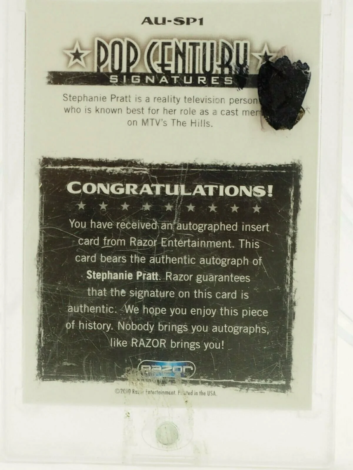 Stephanie Pratt Razor Authentic Signature AU-SP1 2010, image 4