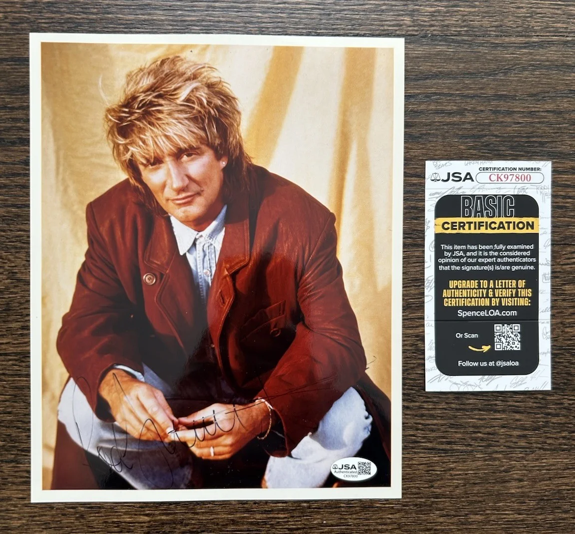 Rod Stewart — ROD STEWART SIGNED AUTOGRAPHED COLOR 8X10 PHOTOGRAPH JSA COA