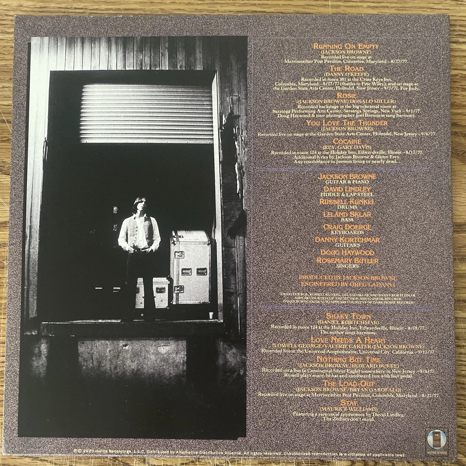 Jackson Browne Autographed Running on Empty Vinyl Record, image 3