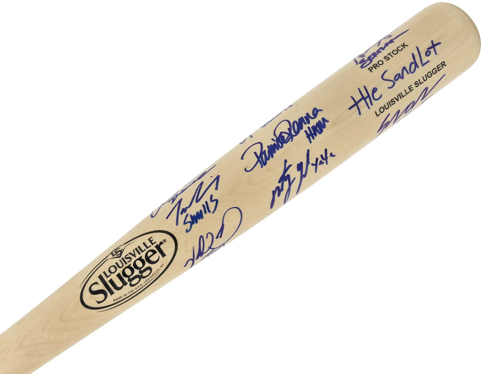 The Sandlot Cast — The Sandlot Movie Cast Auto Black L Slugger Baseball Bat 8 Sigs Beckett Witness