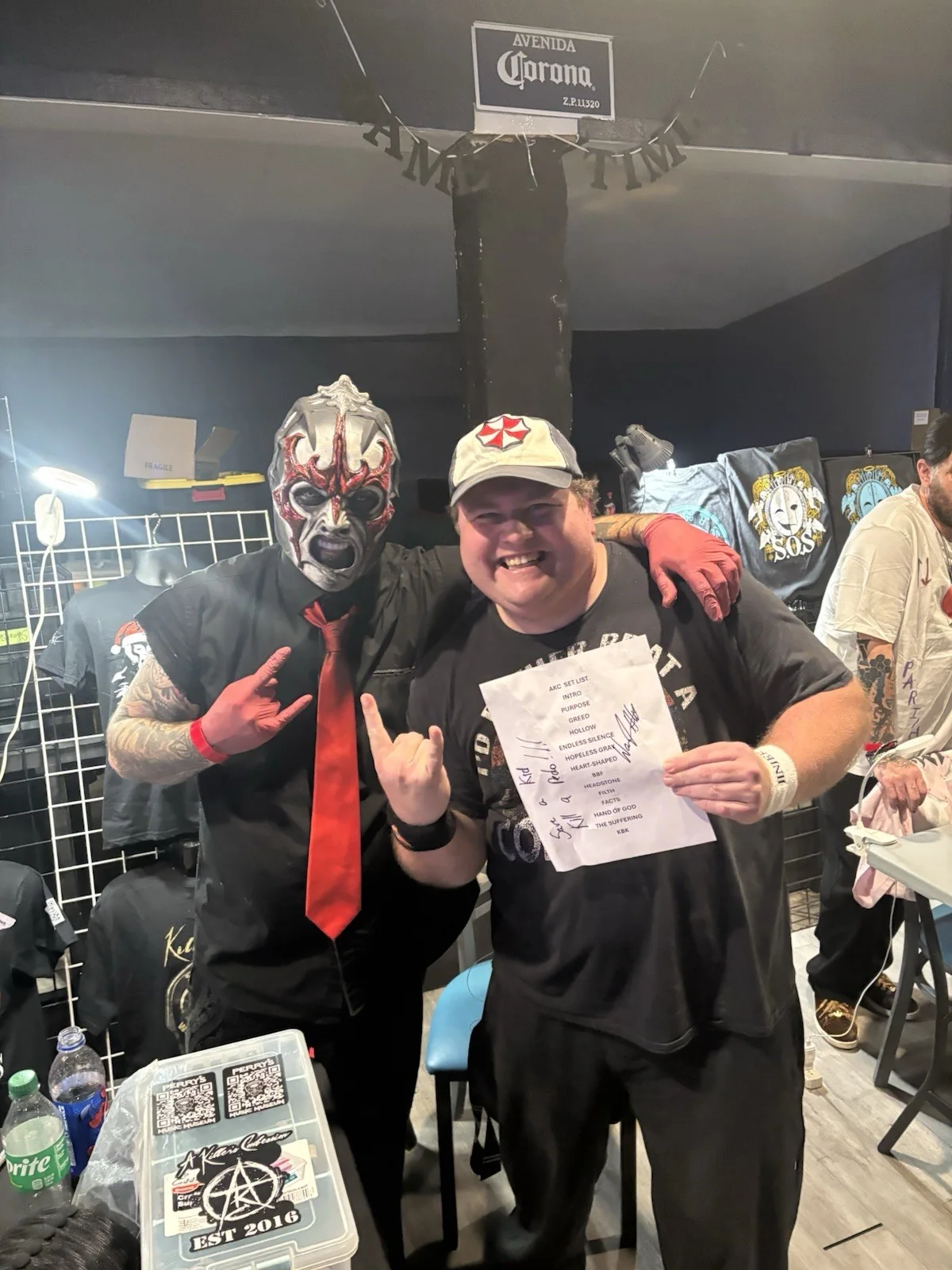 A Killer’s Confession Signed Set List MushroomHead Ex Faces, image 2