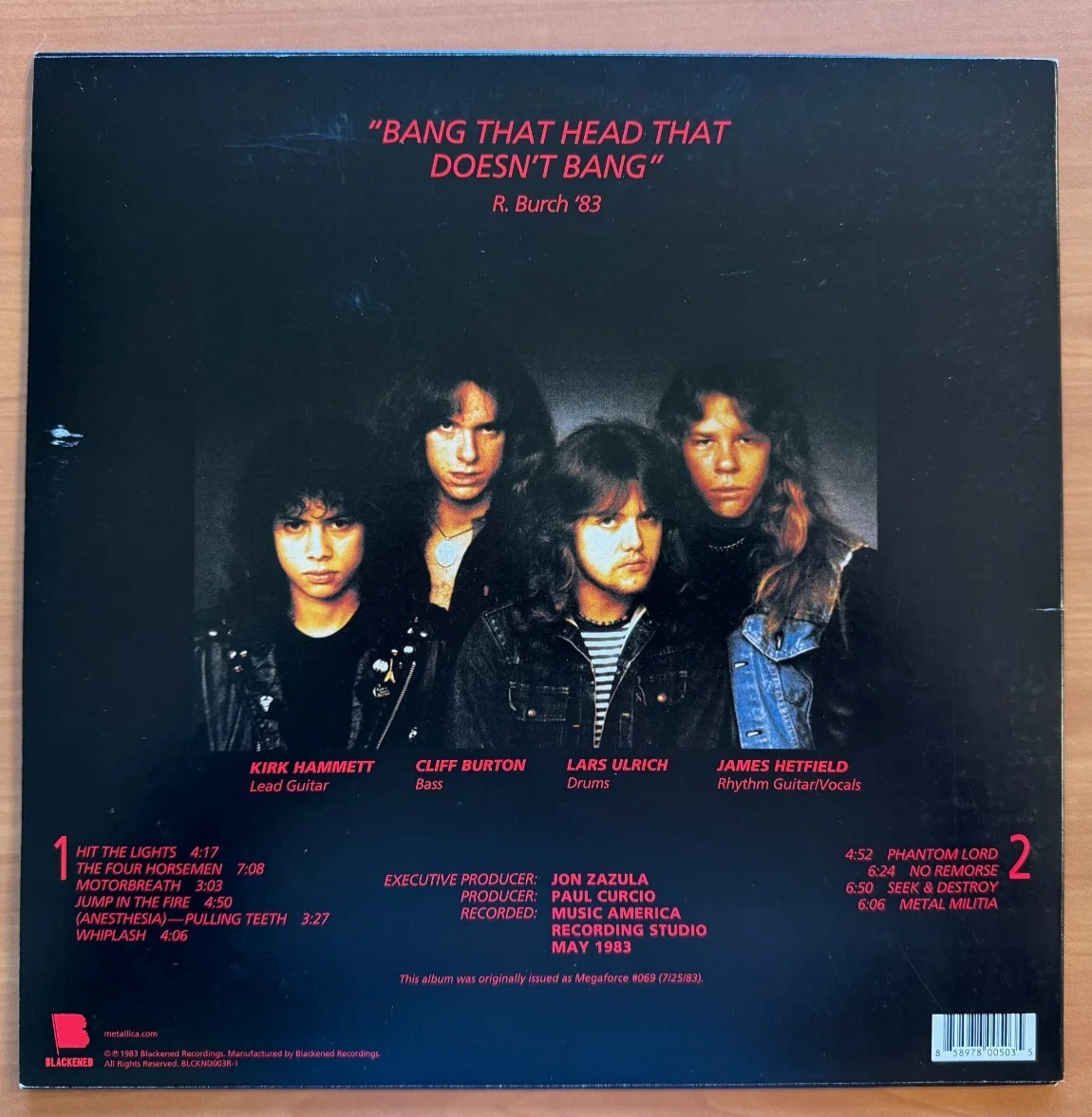 Metallica Signed Autographed Vinyl LP Kill 'Em All PSA/DNA COA Lars and Kirk, изображение 3