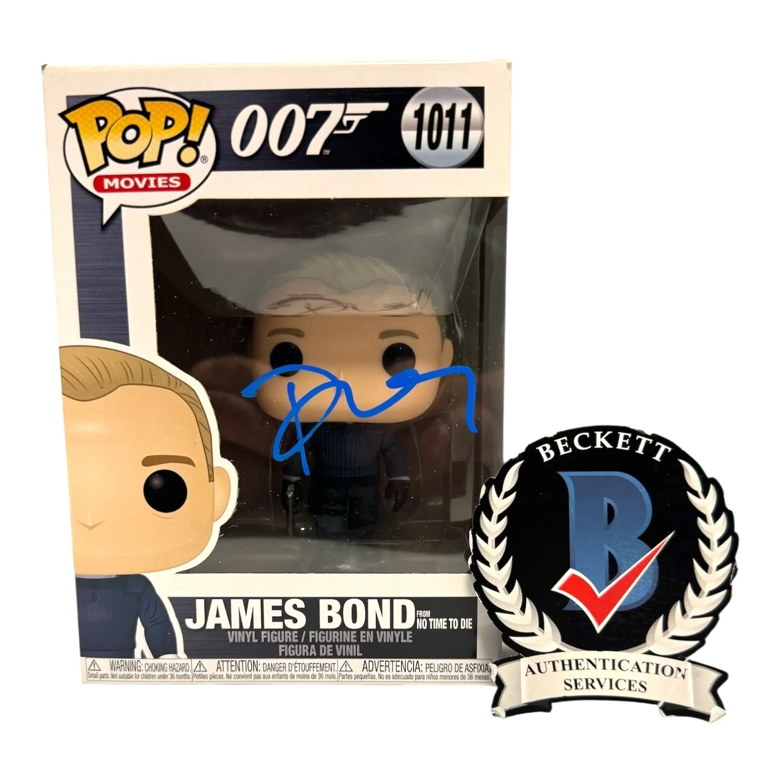 DANIEL CRAIG — DANIEL CRAIG SIGNED AUTOGRAPH JAMES BOND FUNKO POP 1011 BECKETT BAS COA 007