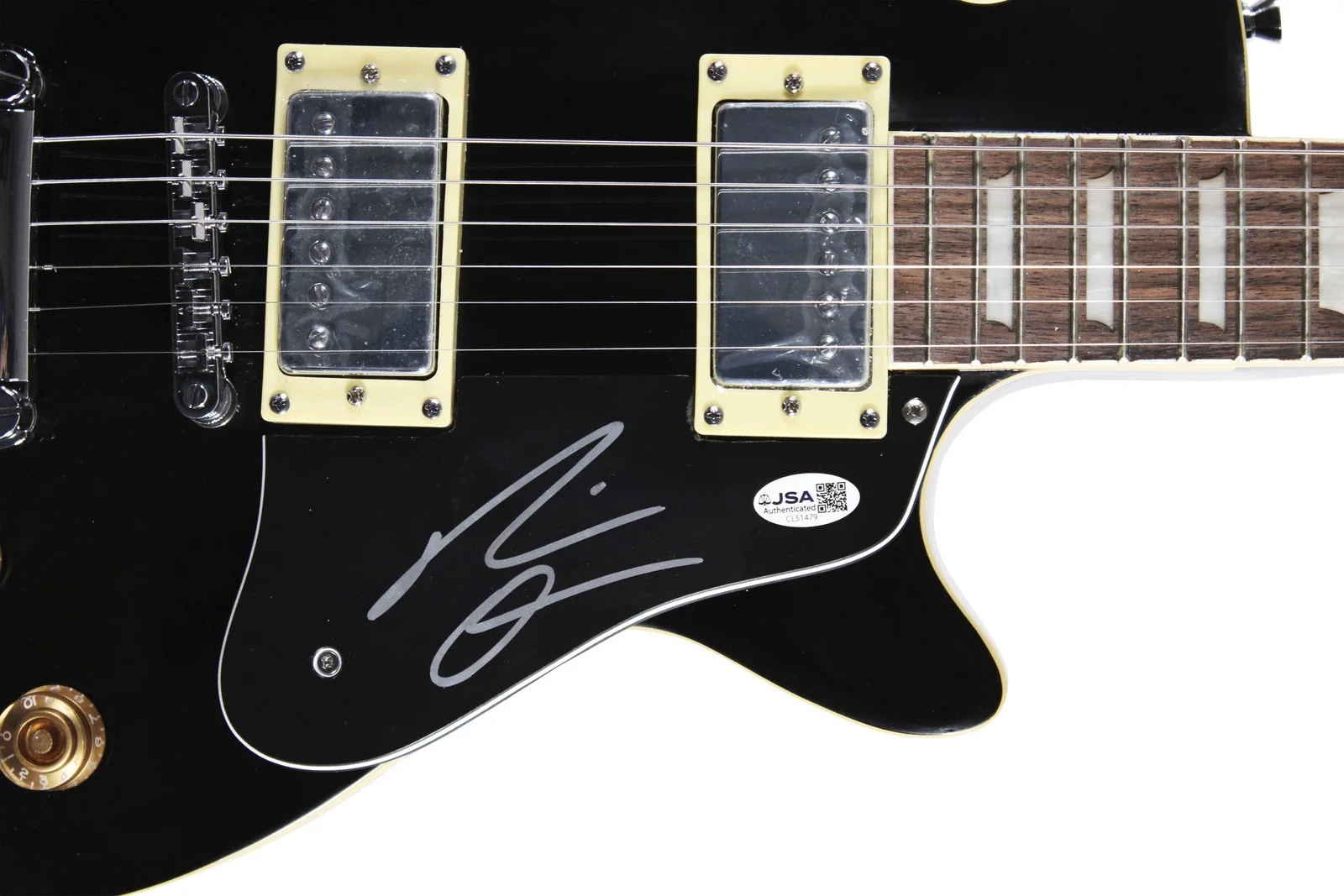 Gavin Adcock — Gavin Adcock Signed Glen Burton Les Paul Black Electric Guitar JSA #CL51479, image 2