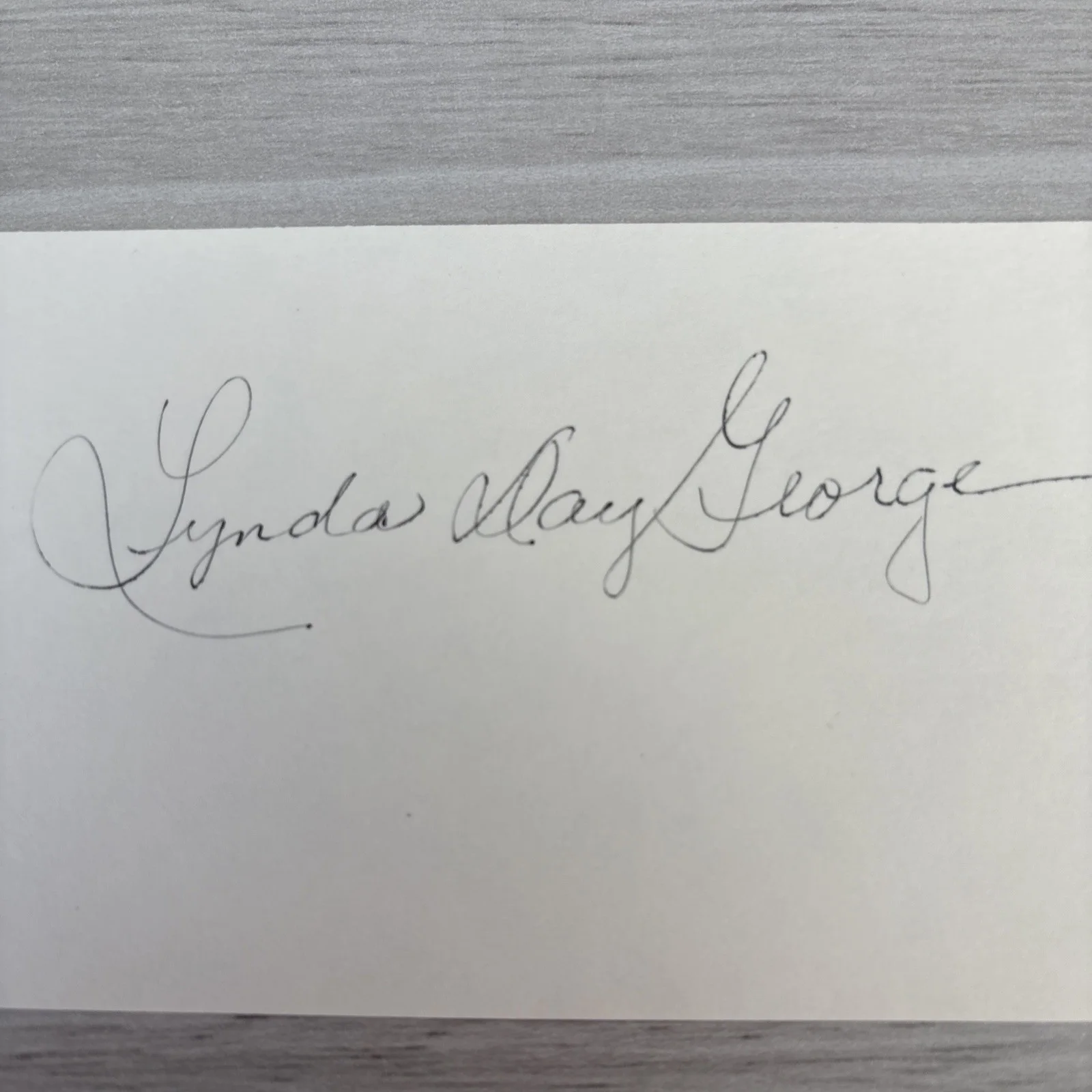 Lynda Day George Hand Signed Cut Index Card 3x5 Mission Impossible, image 2