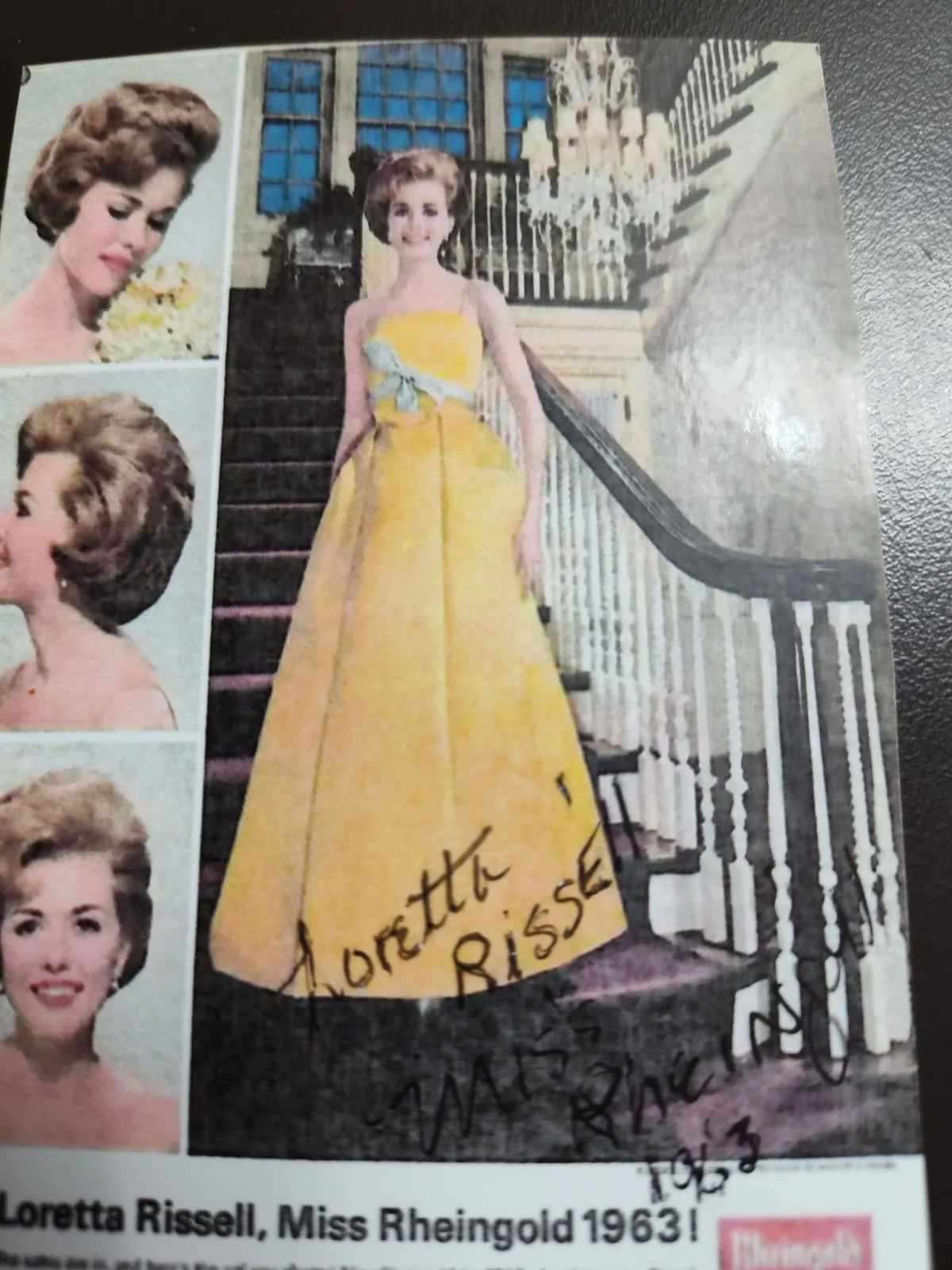 Loretta Rissell — Loretta Rissell Miss Rheingold 1963 Autographed 3x5 Photo, изображение 2