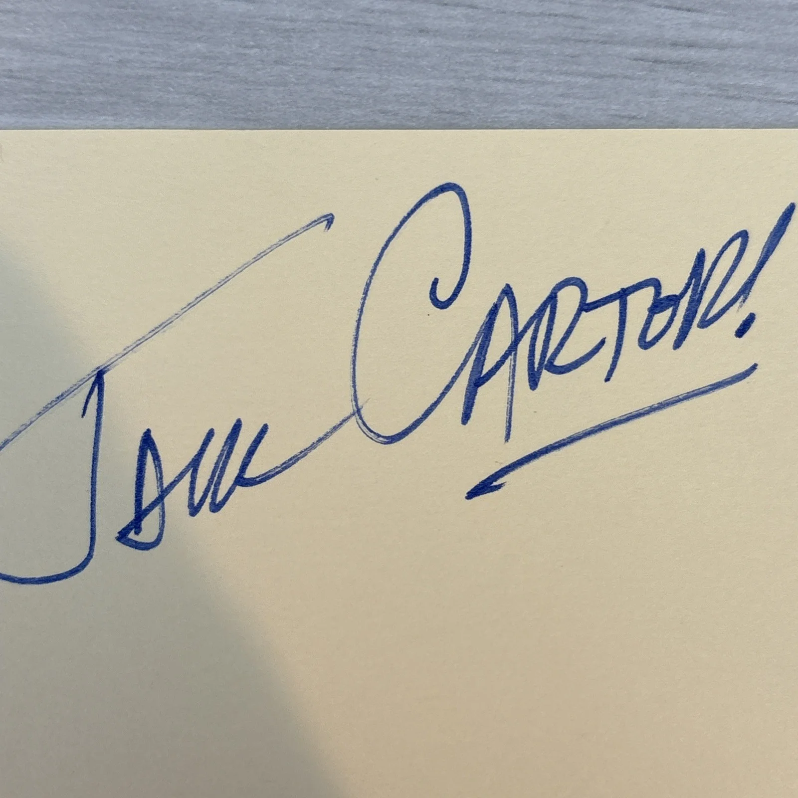 Jack Carter — Jack Carter Signed 3x5 Index Card The Jack Carter Show Autographed, image 2