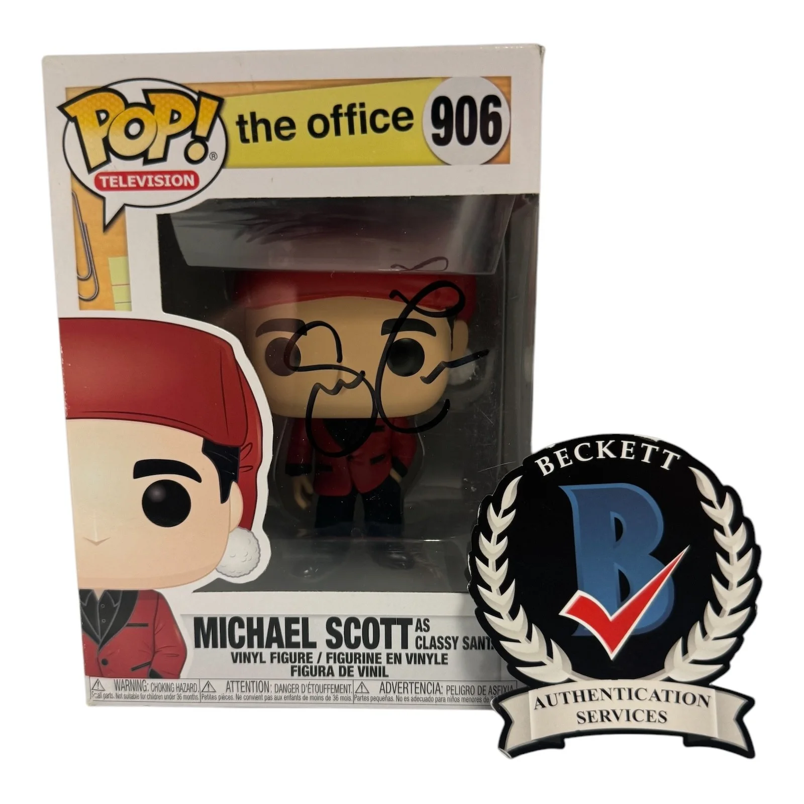 STEVE CARELL — Steve Carell Signed Autograph The Office Funko Pop 906 Beckett BAS Michael Scott