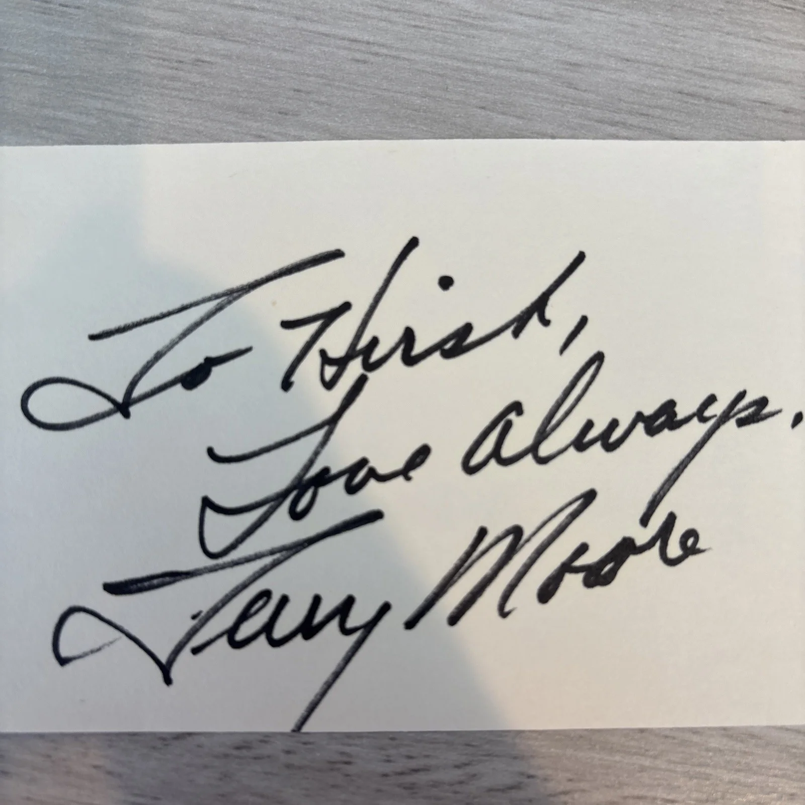Terry Moore — Terry Moore Signed 3x5 Index Card Come Back Little Sheba Autographed, image 2