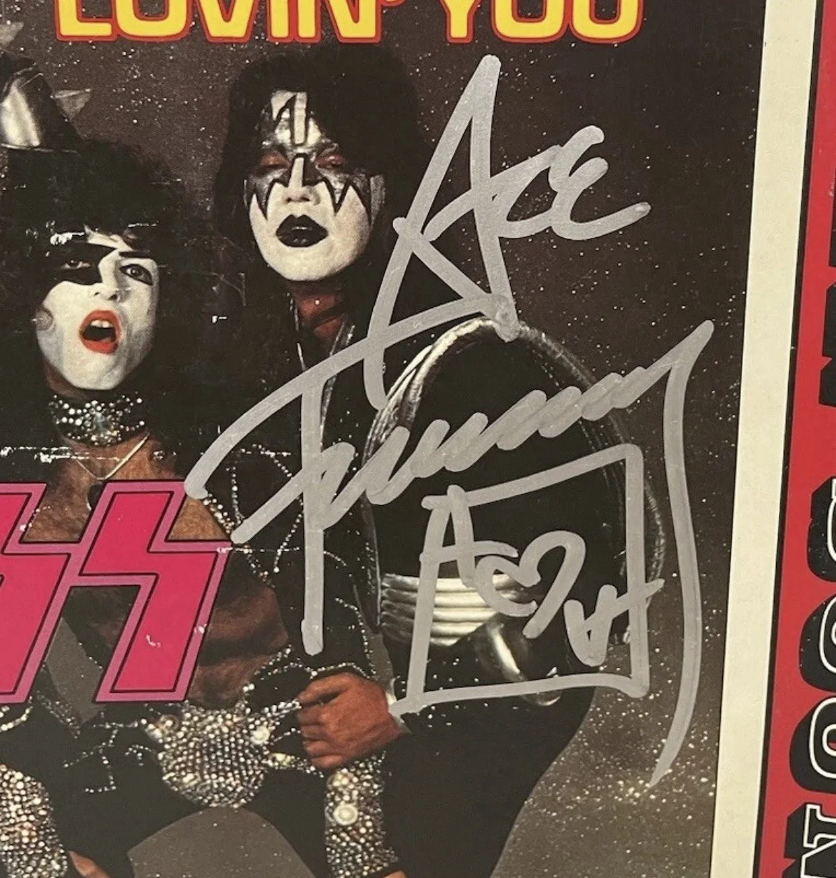 Ace Frehley Kiss Signed I Was Made For Lovin You Single Vinyl Record Album Proof, изображение 4