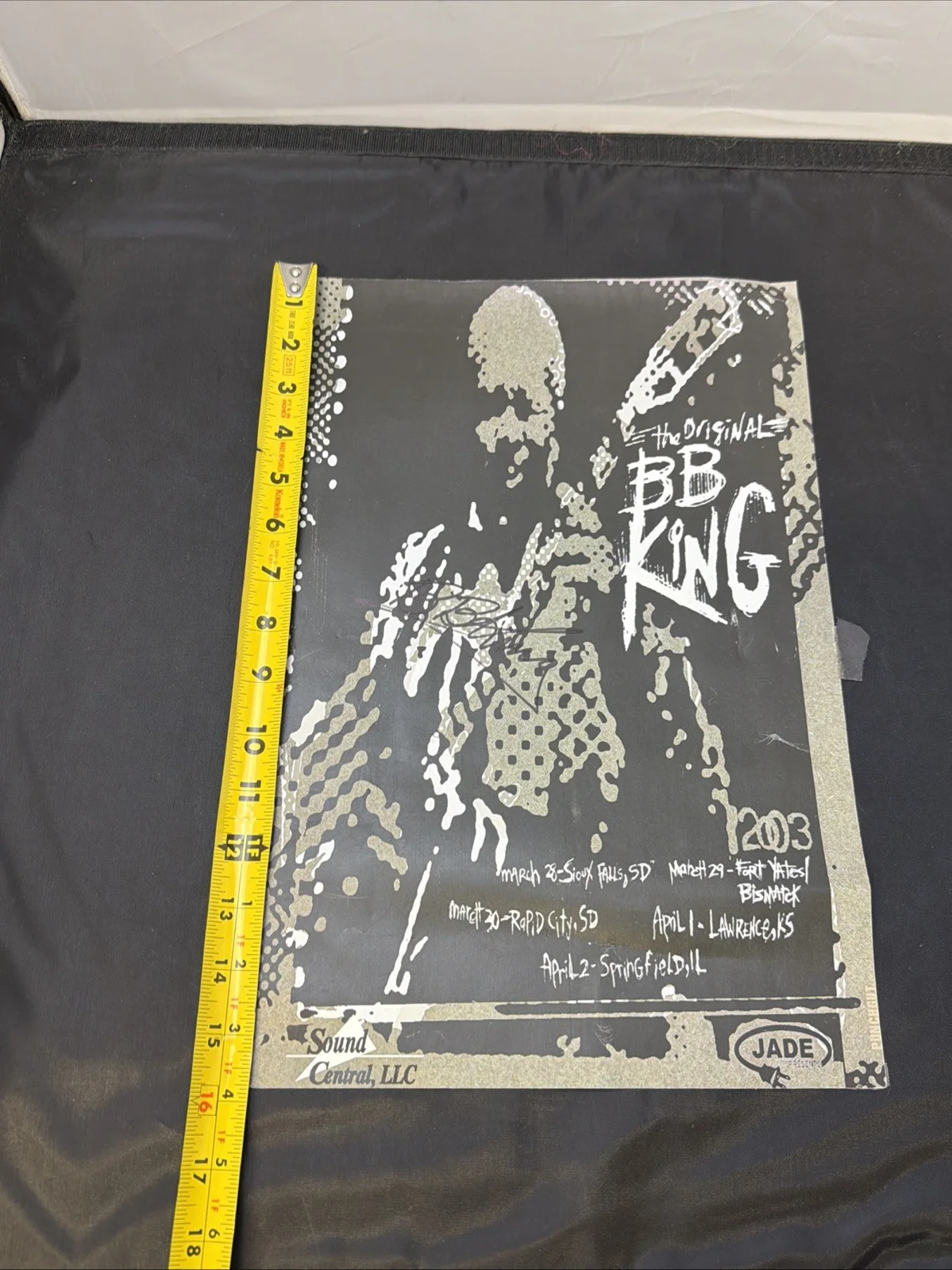 BB King 2003 Tour Poster Hand Signed Authentic In Person Auto, image 5