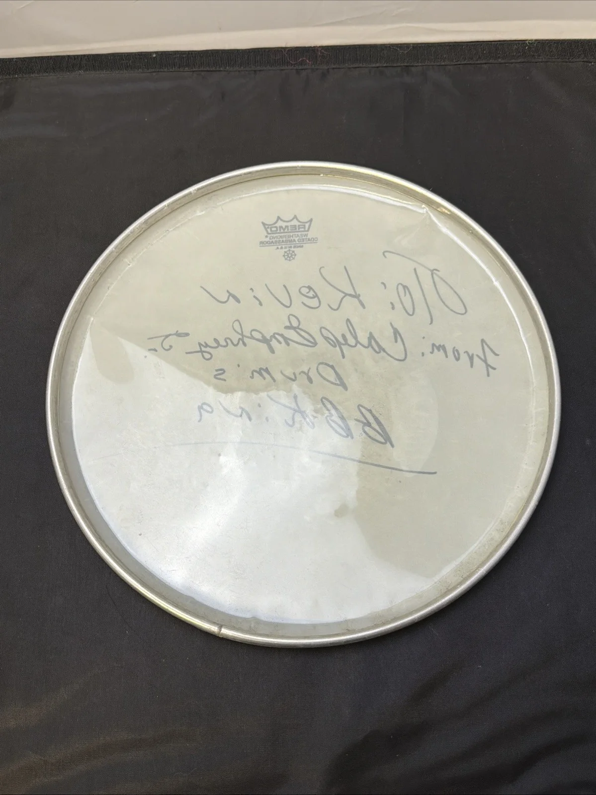 BB King Drum Head Cover Signed By Drummer Calep Emphrey Jr., image 3