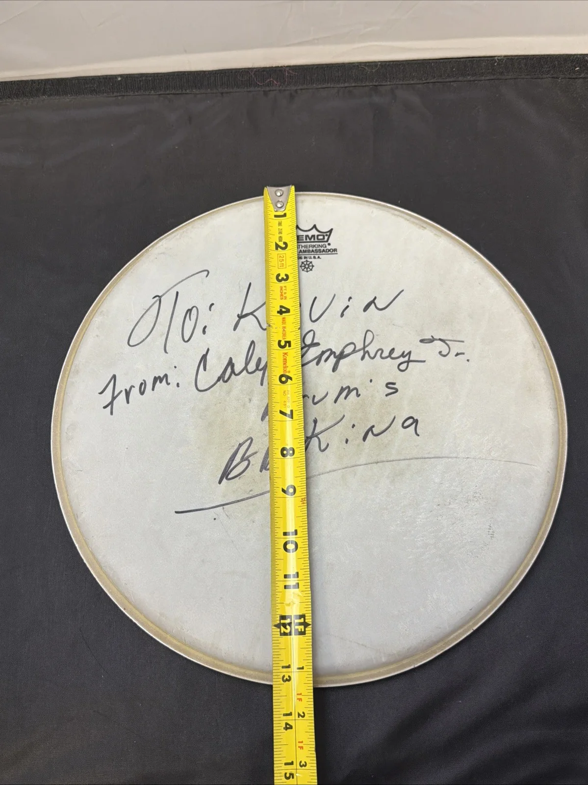 BB King Drum Head Cover Signed By Drummer Calep Emphrey Jr., image 4