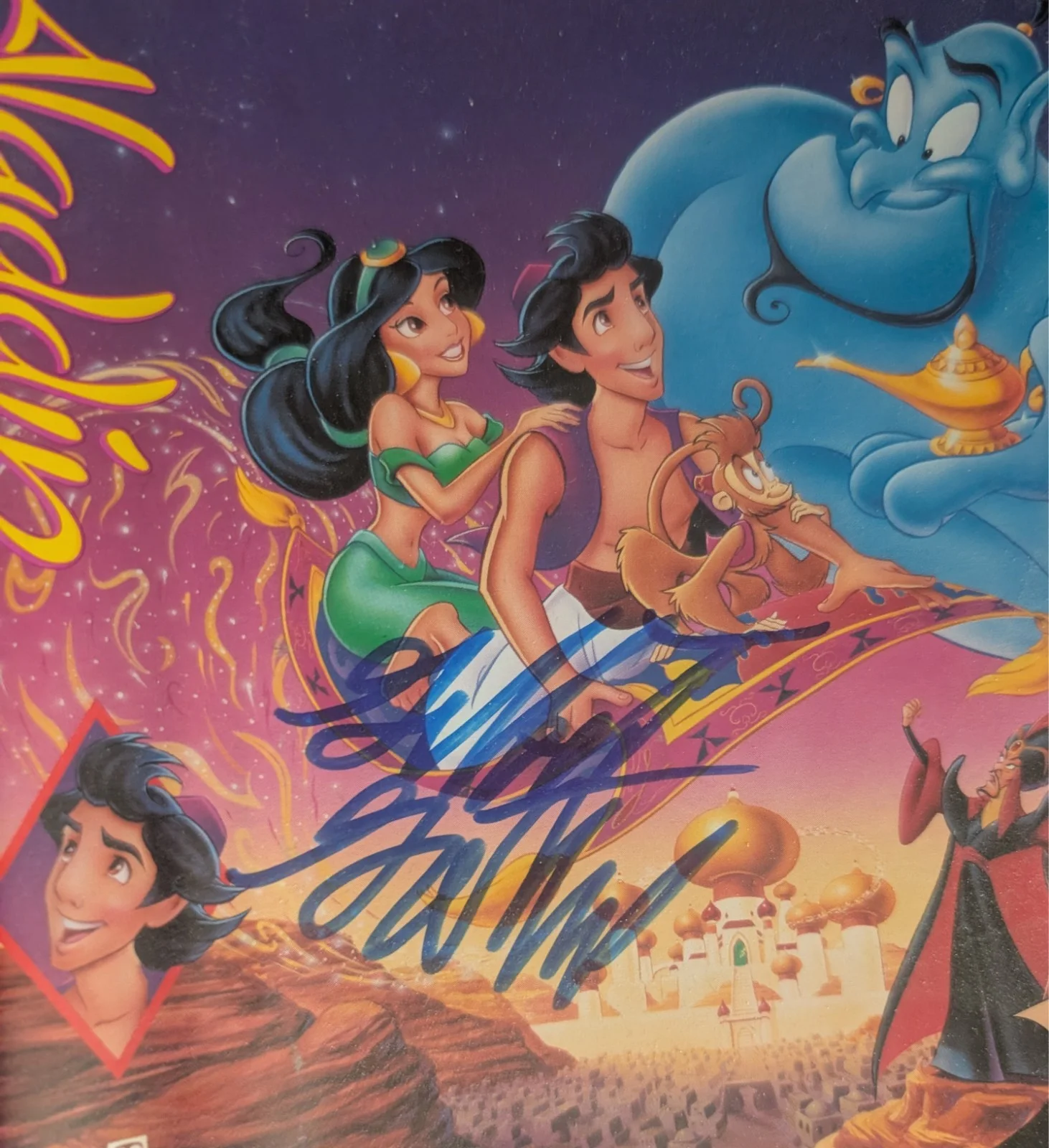 Gilbert Gottfried — GILBERT GOTTFRIED signed ALLADIN vhs clamshell cover (only cover), image 2