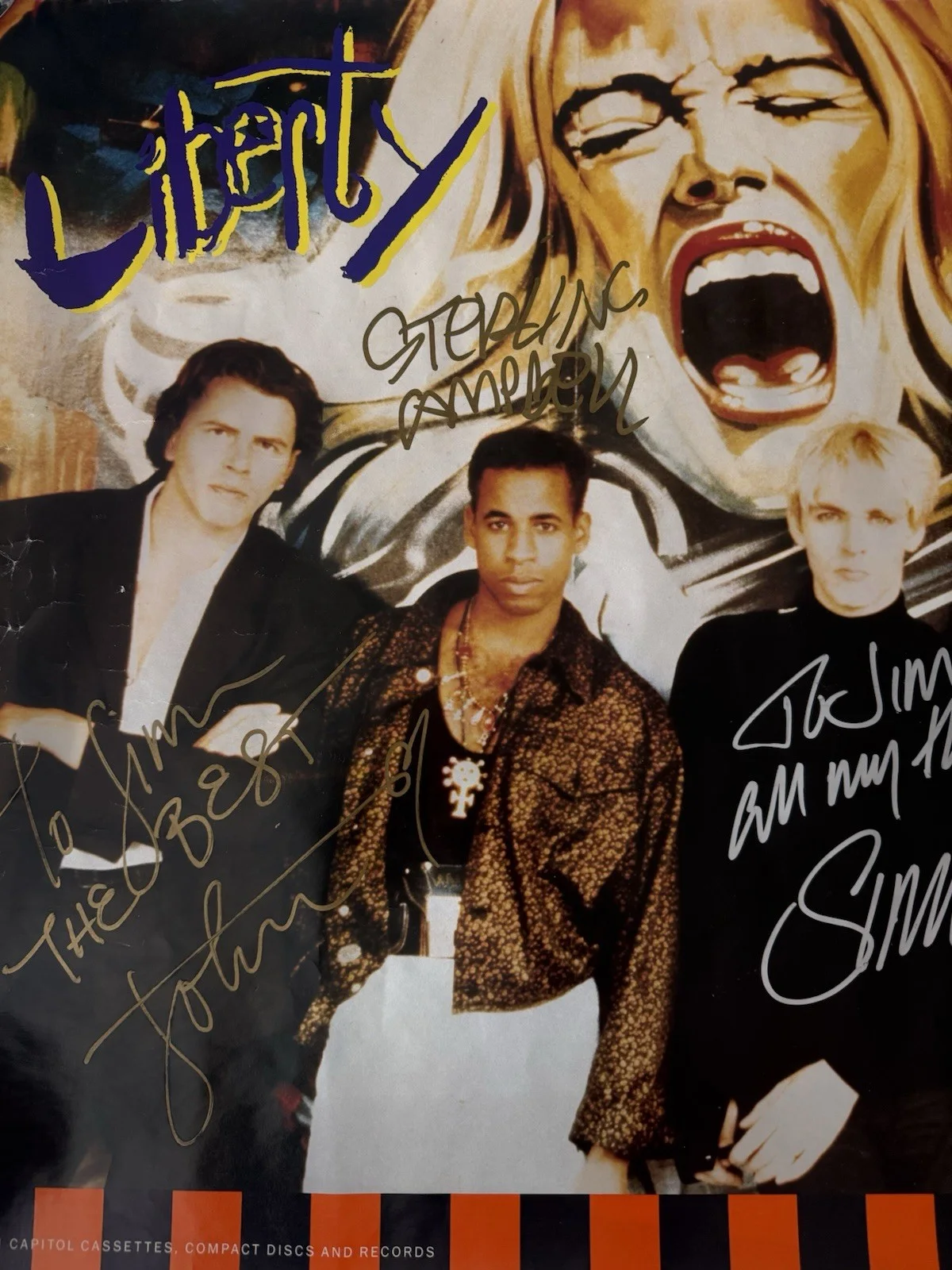 Duran Duran Liberty Original Autographed Music Poster Signed by Band Members, image 3