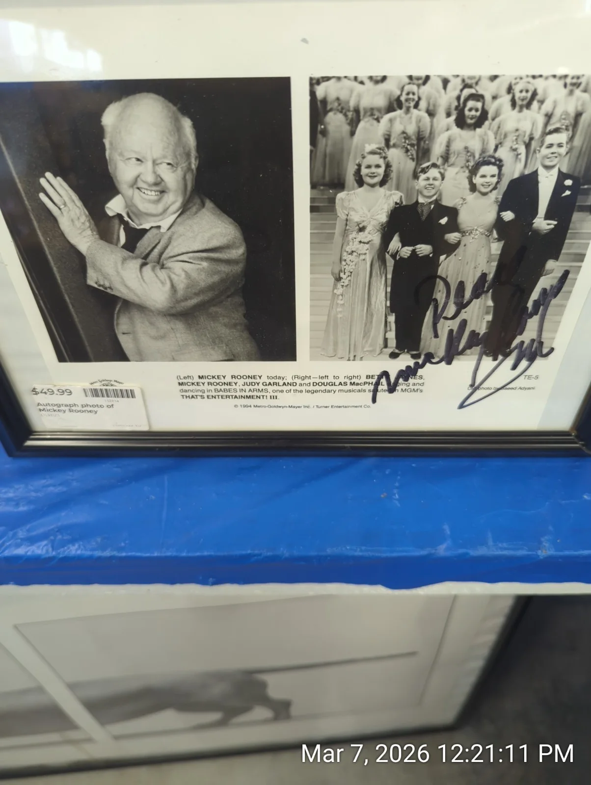 Mickey Rooney — Mickey Rooney Signed Autographed 8x10 Vintage Photo
