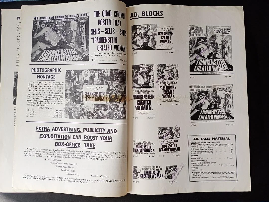FRANKENSTEIN CREATED WOMAN pressbook, image 3