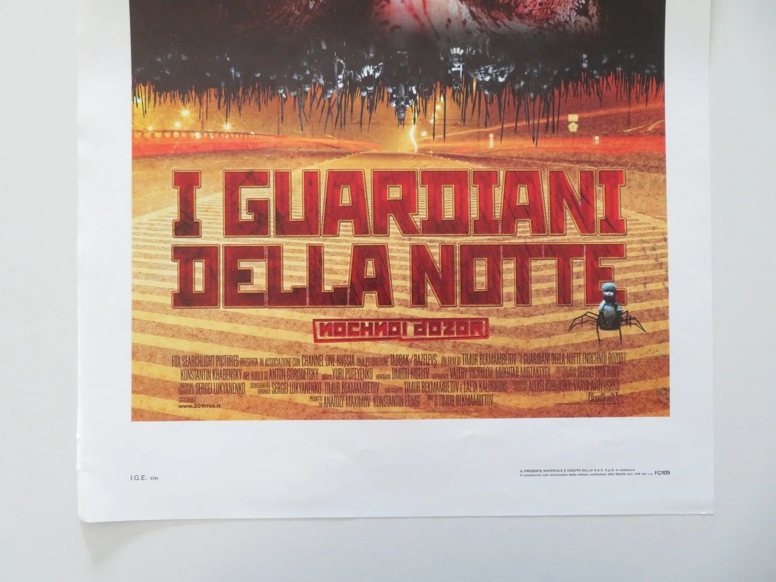 Night Watch ITALIAN LOCANDINA POSTER KONSTANTIN KHABENSKIY VLADIMIR MENSHOV 2004, изображение 4