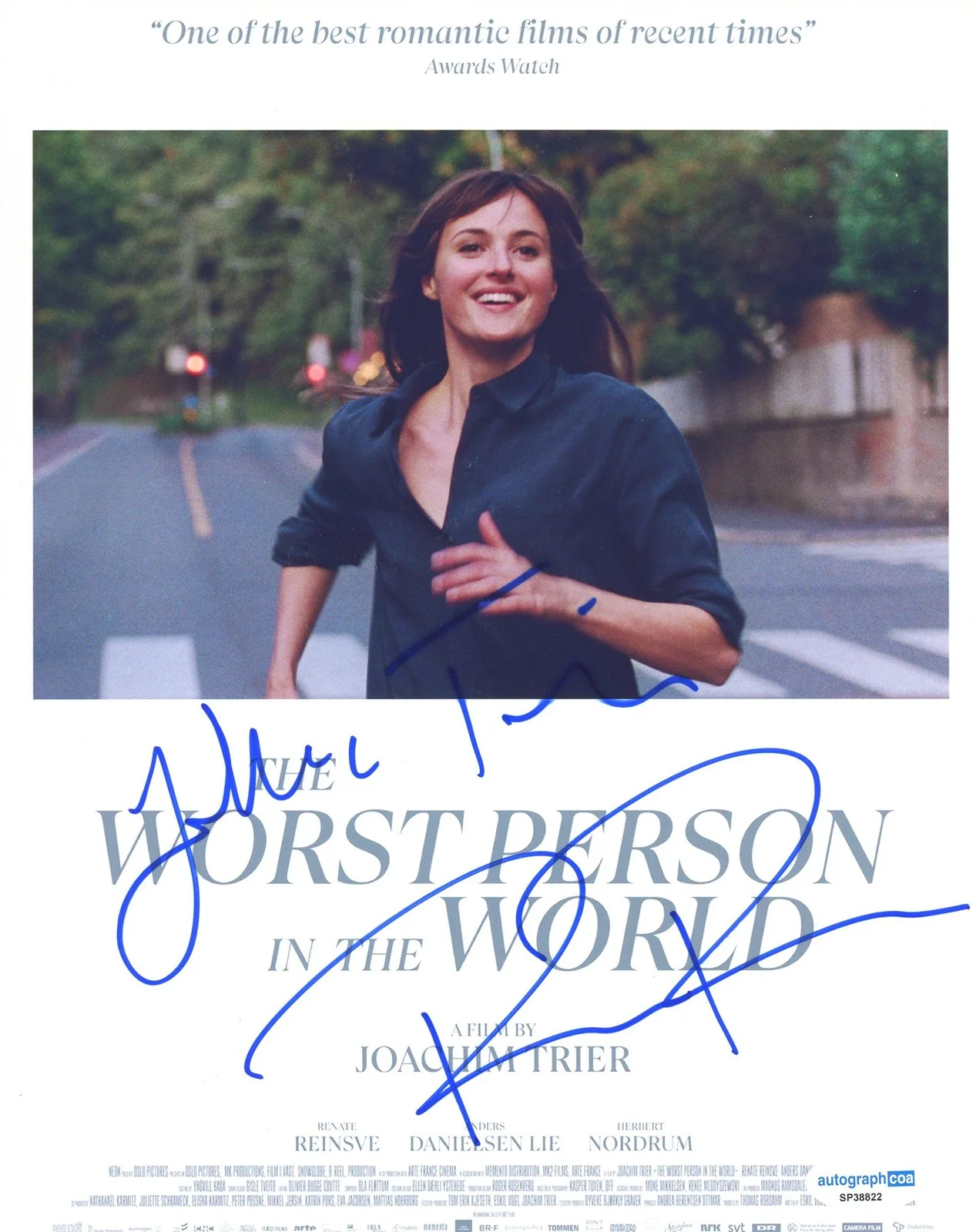 Joachim Trier, Renate Reinsve — Renate Reinsve & Joachim Trier "The Worst Person in the World" SIGNED 8x10 Photo, изображение 2