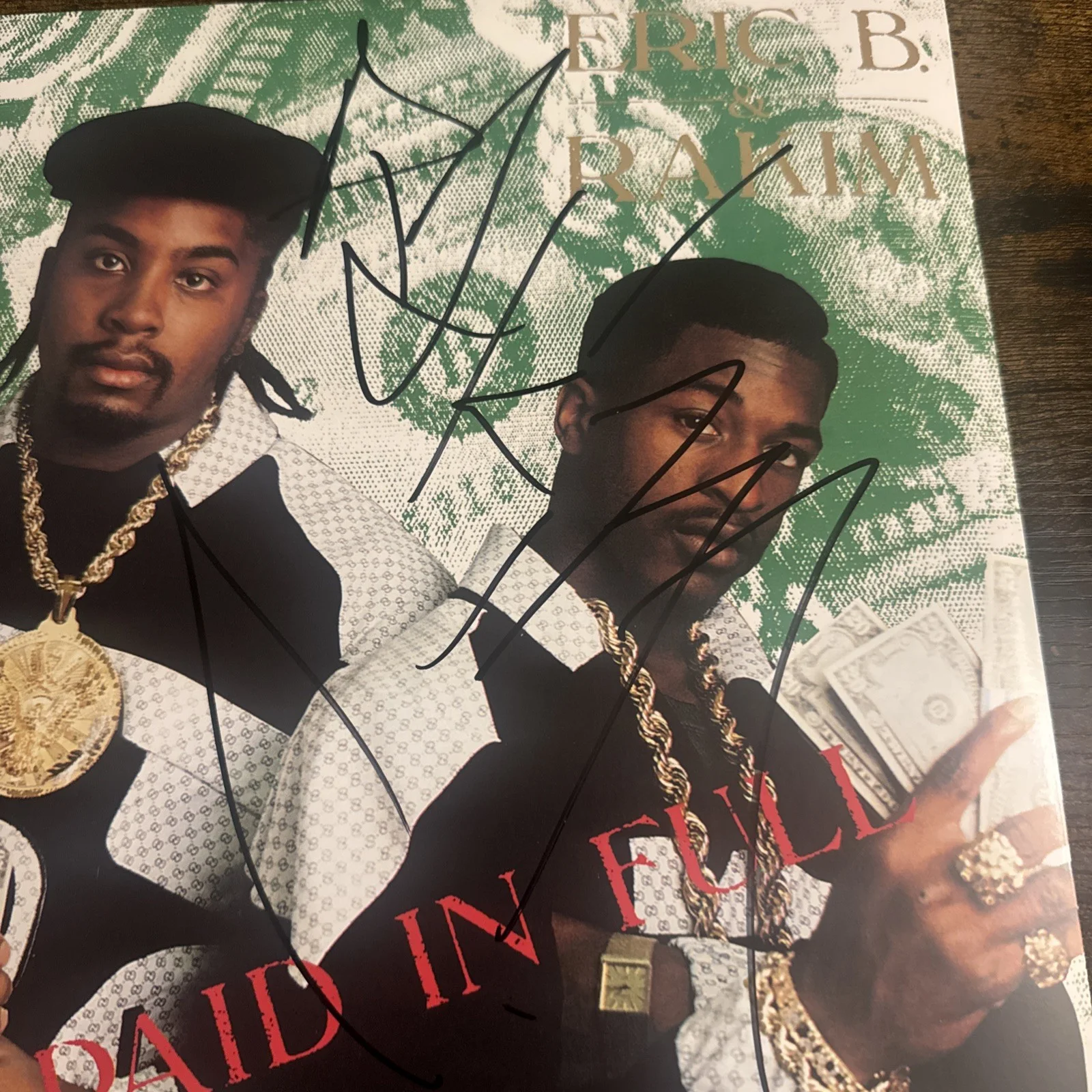 RAKIM THE GOD SIGNED Paid In Full ALBUM VINYL RECORD BECKETT Coa, изображение 3