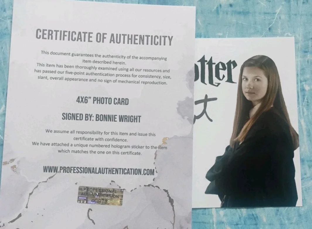 Bonnie Wright Hand Signed Autograph Photo COA Harry Potter NO US TARIFFS, image 4