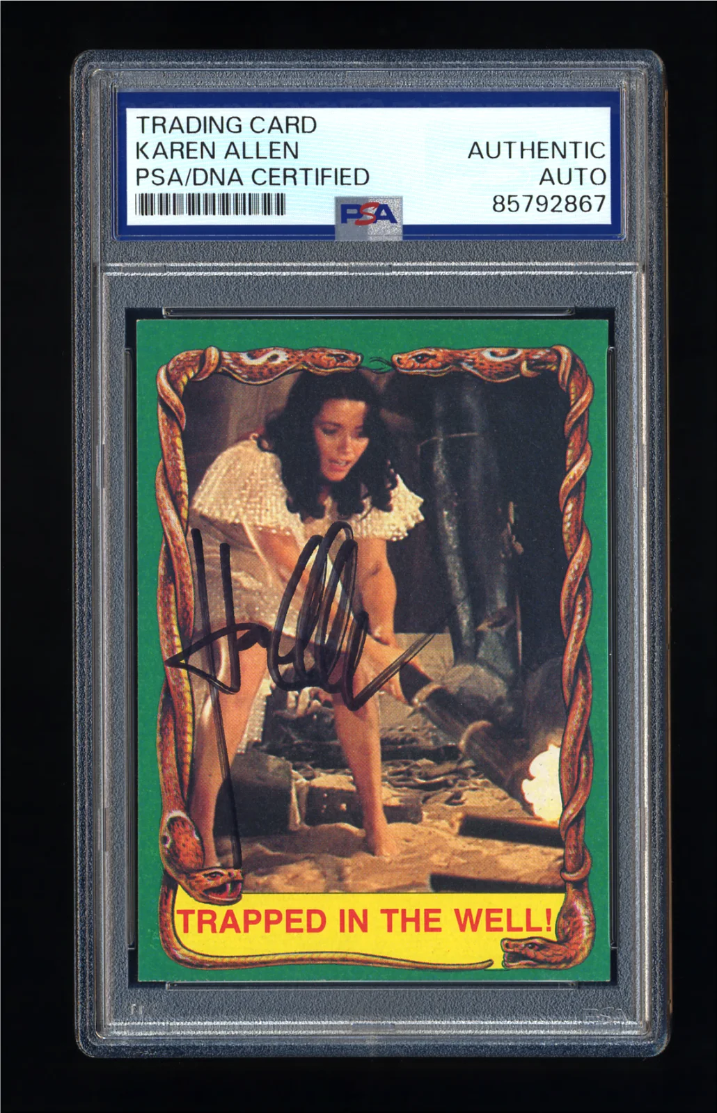 Karen Allen — KAREN ALLEN SIGNED 1981 TOPPS RAIDERS OF THE LOST ARK CARD PSA/DNA AUTOGRAPHED
