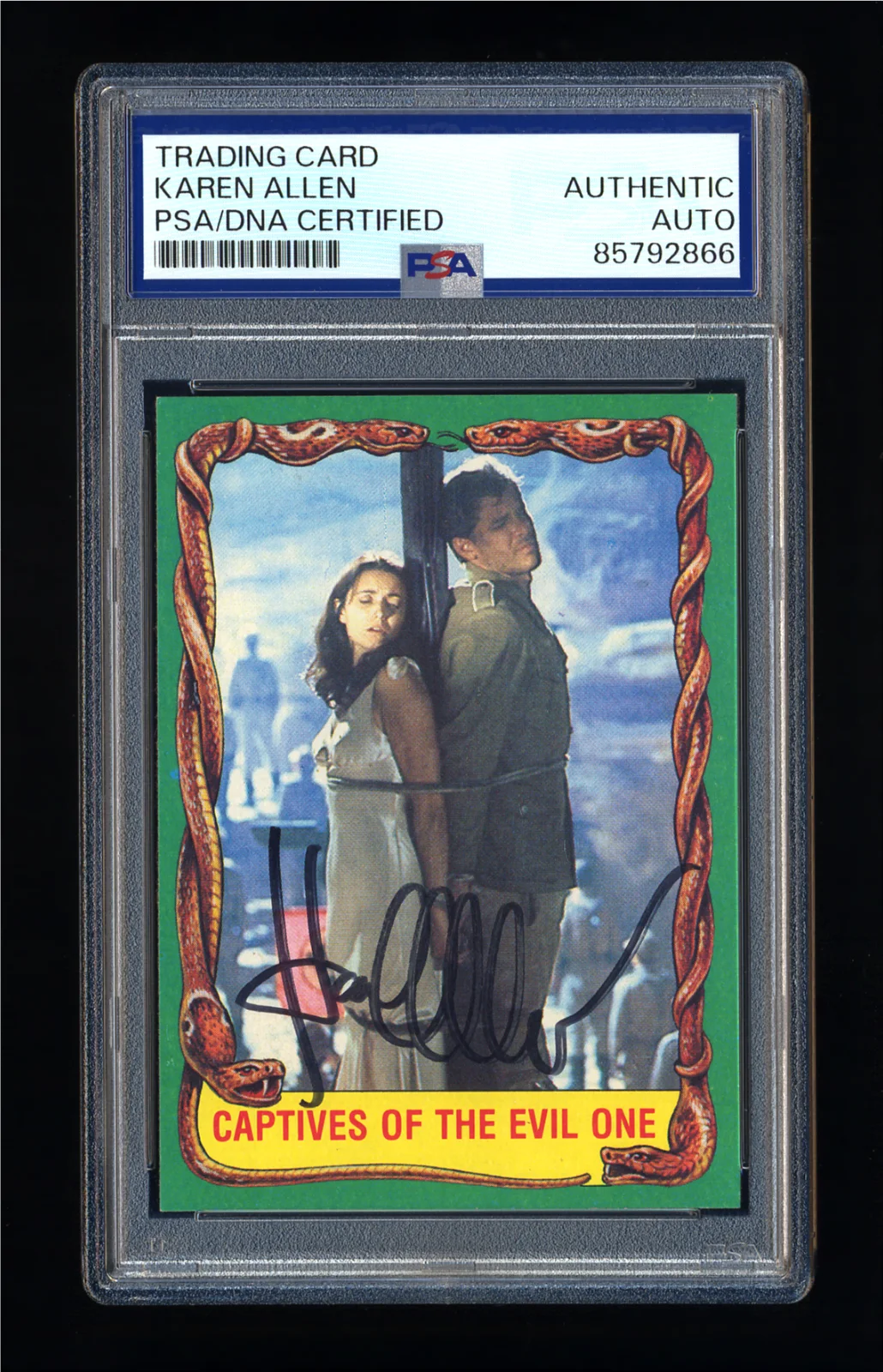 Karen Allen — KAREN ALLEN SIGNED 1981 TOPPS RAIDERS OF THE LOST ARK CARD PSA/DNA AUTOGRAPHED