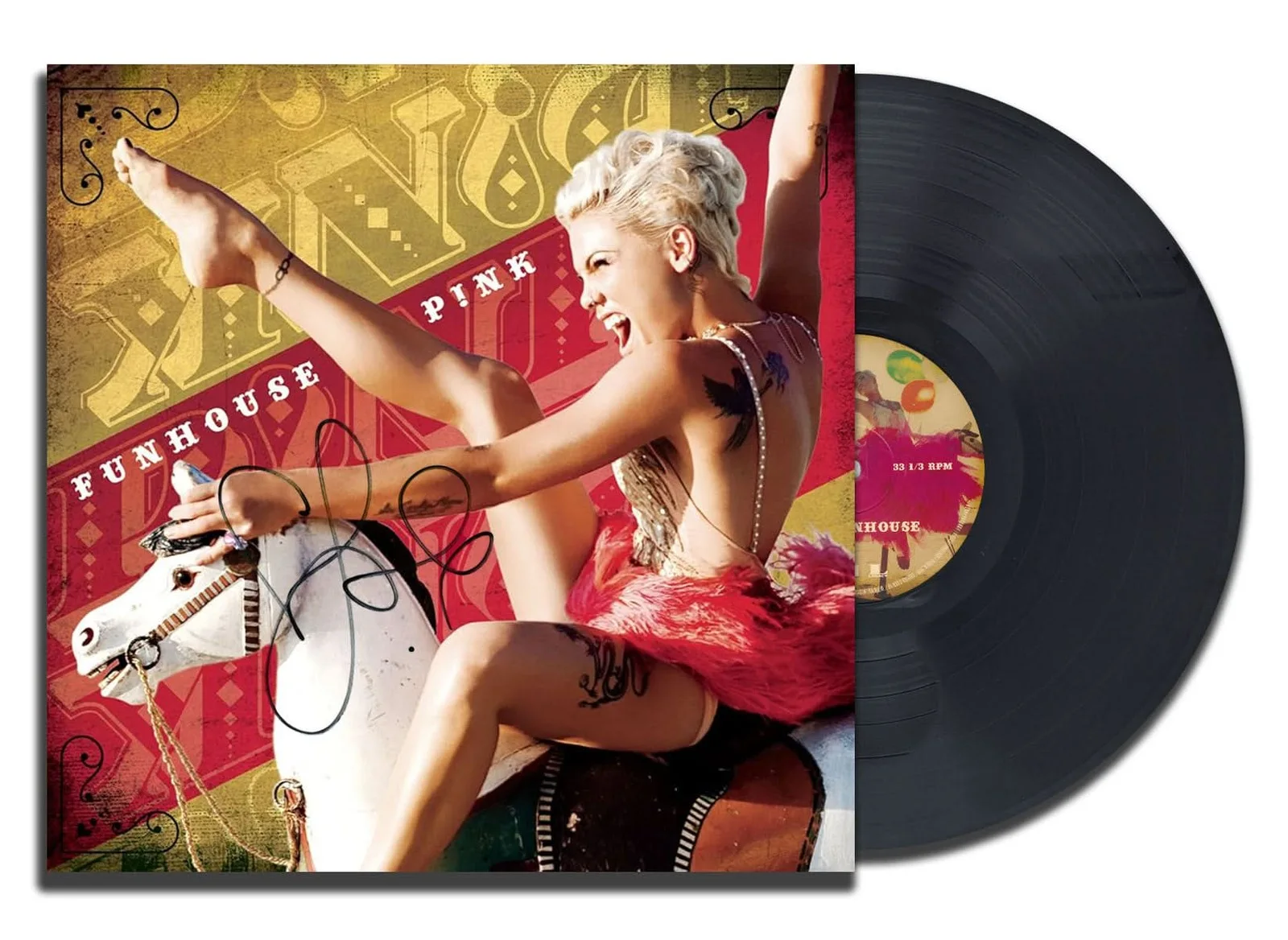 Pink Signed FUNHOUSE Autographed Vinyl Album LP JSA COA, image 2