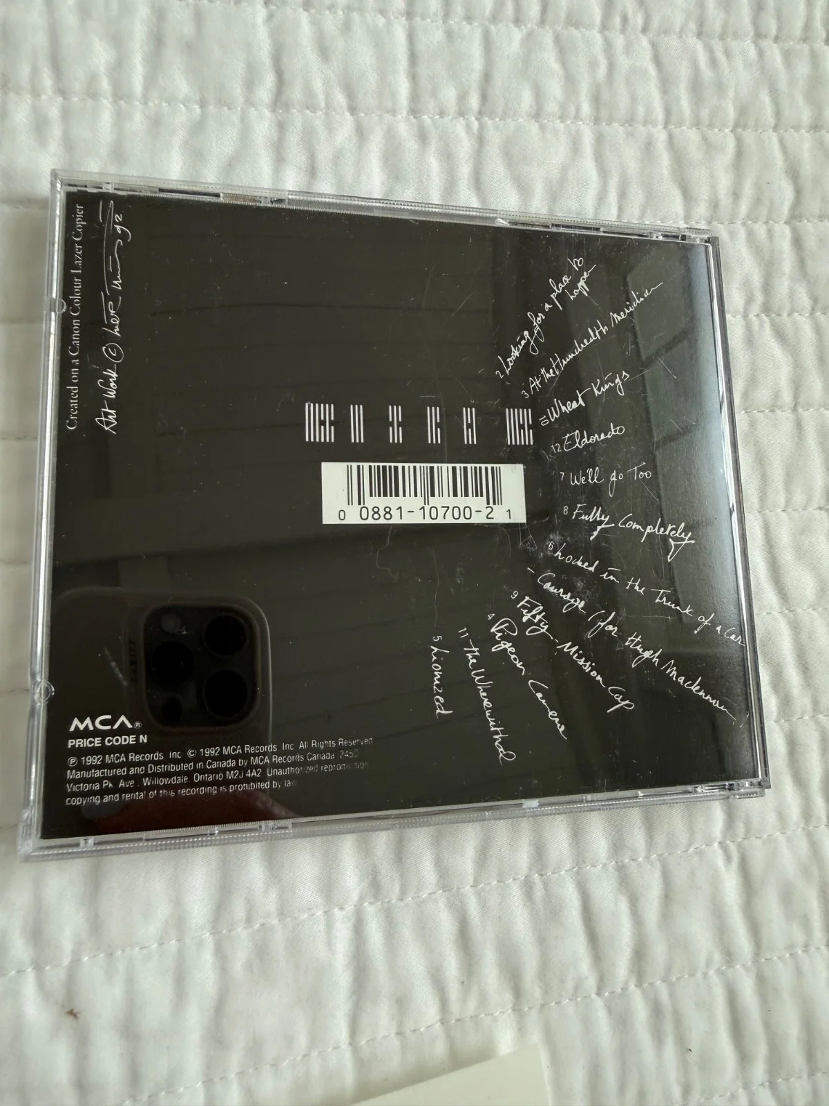The Tragically Hip SIGNED Fully Completely Disc CD JSA LOA Autograph Gord Downie, image 3