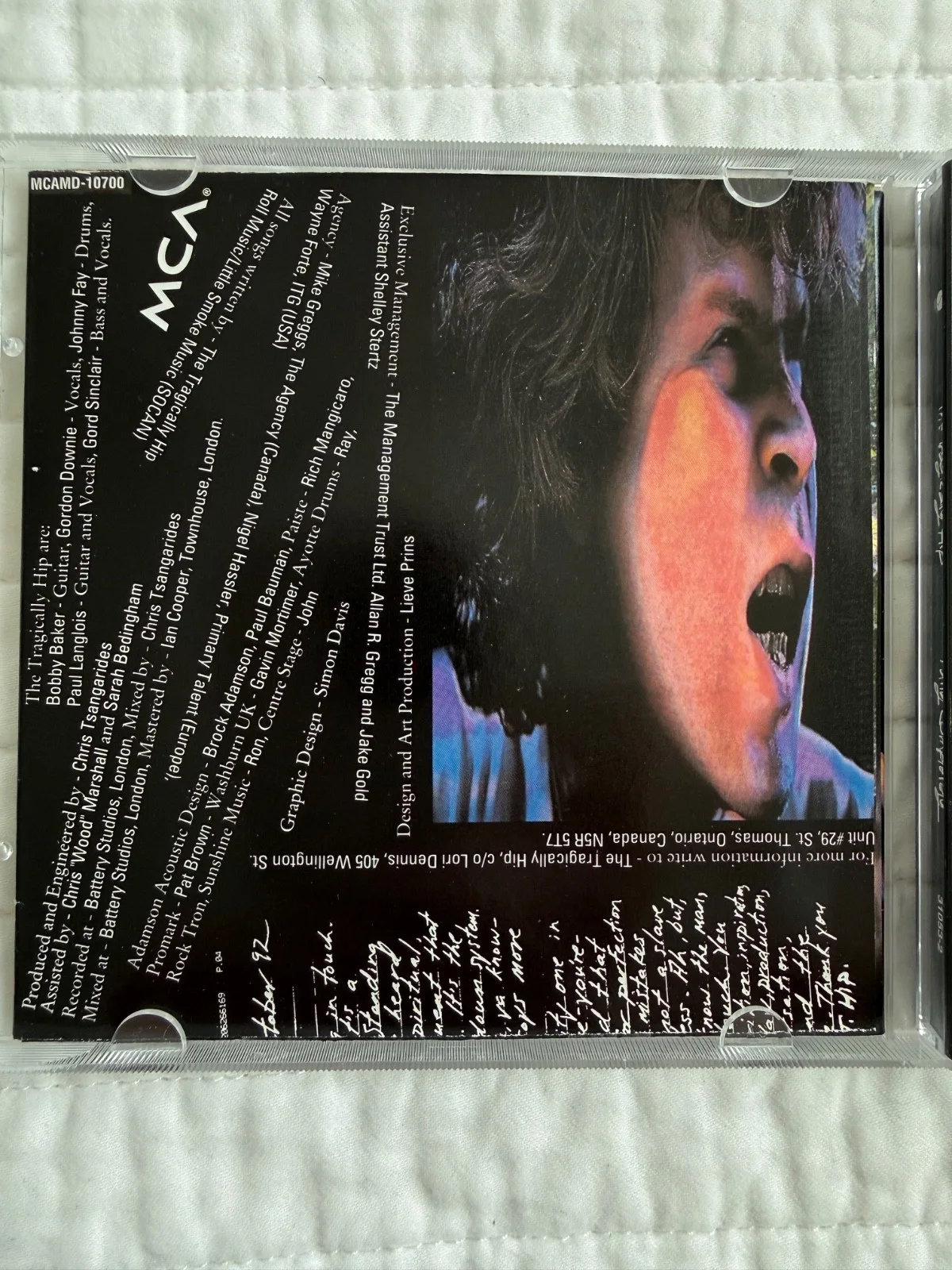 The Tragically Hip SIGNED Fully Completely Disc CD JSA LOA Autograph Gord Downie, image 5