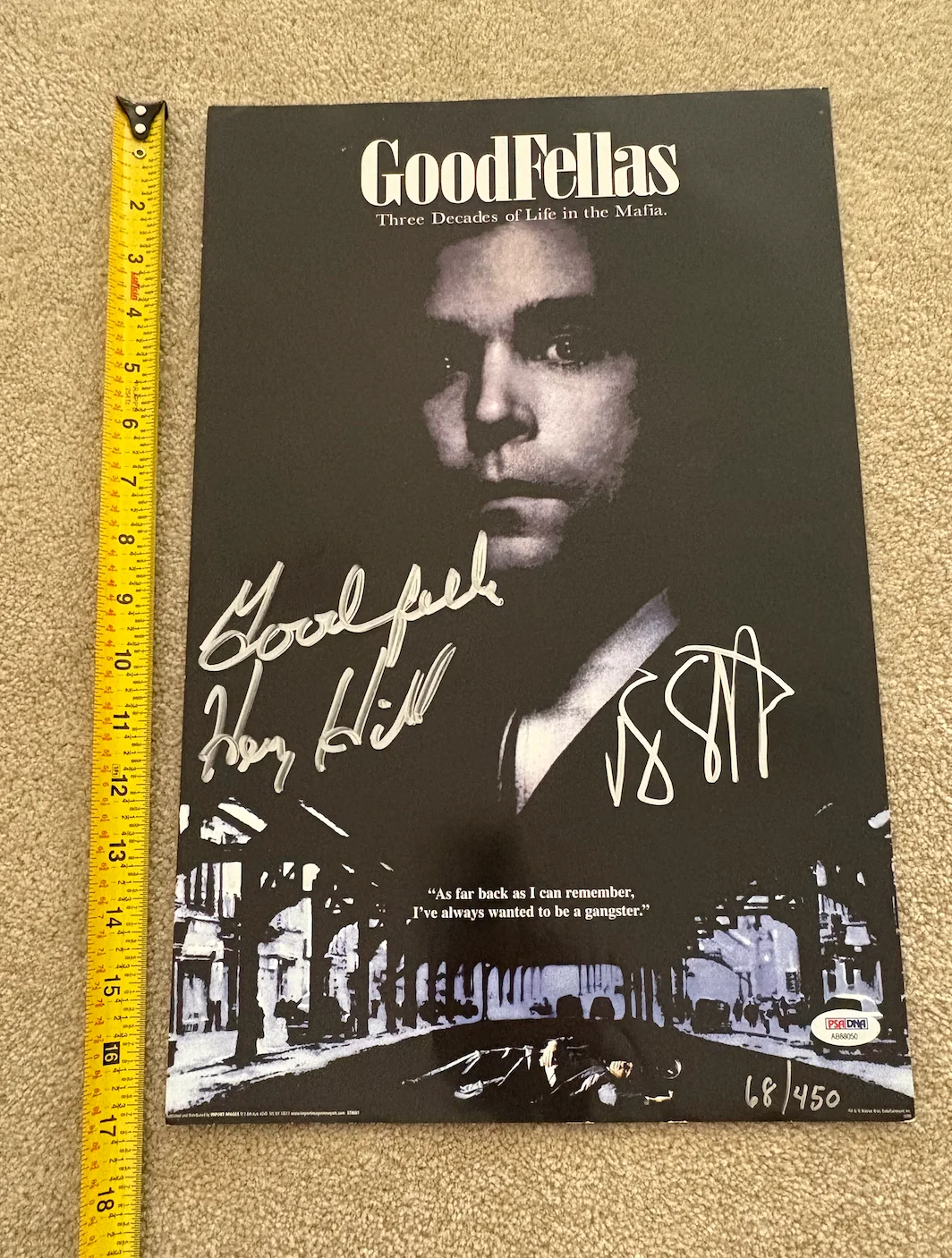 Henry Hill & Ray Liotta Signed autograph Goodfellas 11x17 Poster PSA coa, image 5