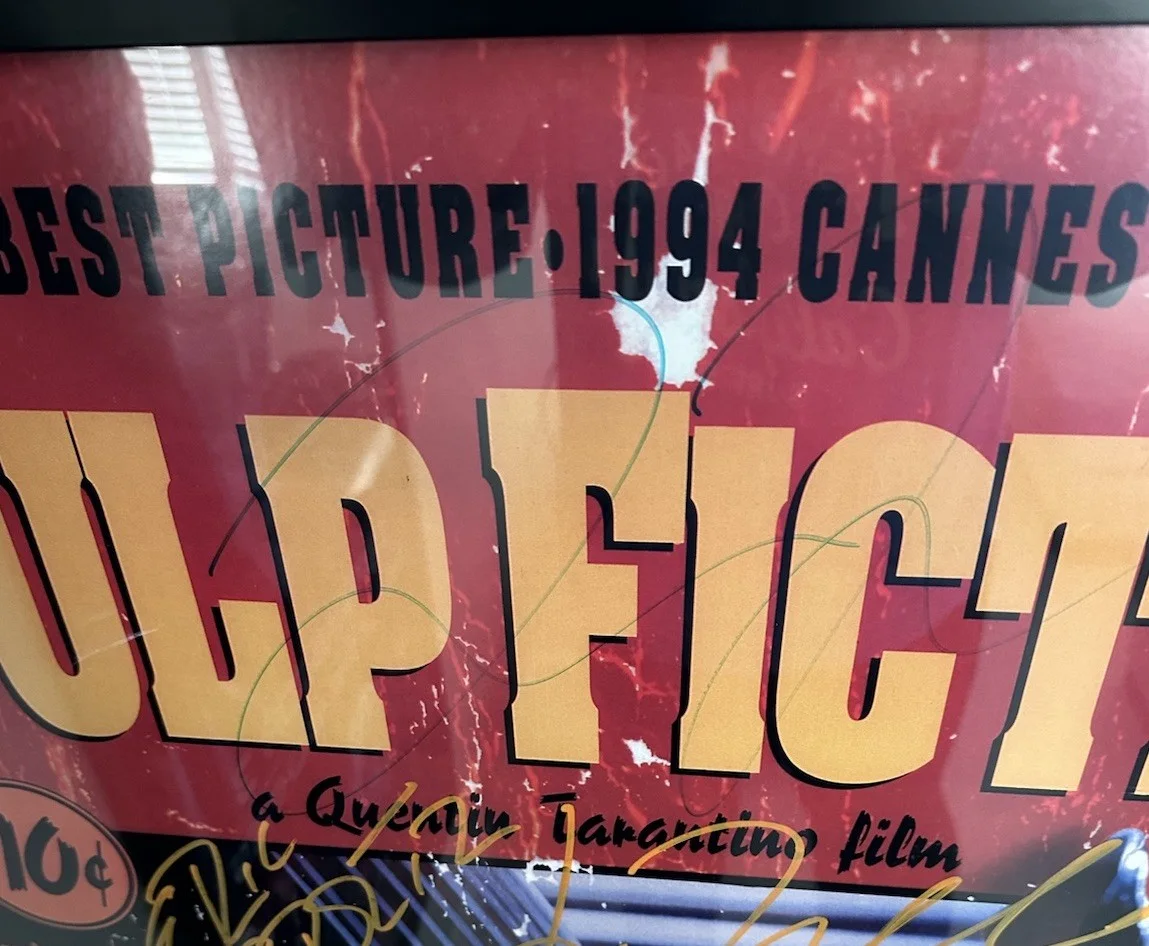 Tarentino Thurman Jackson Cast — “Pulp Fiction” SALE 24" x 36" Movie Poster COA Cast SIGN +Tarentino RARE CLASSIC, изображение 3
