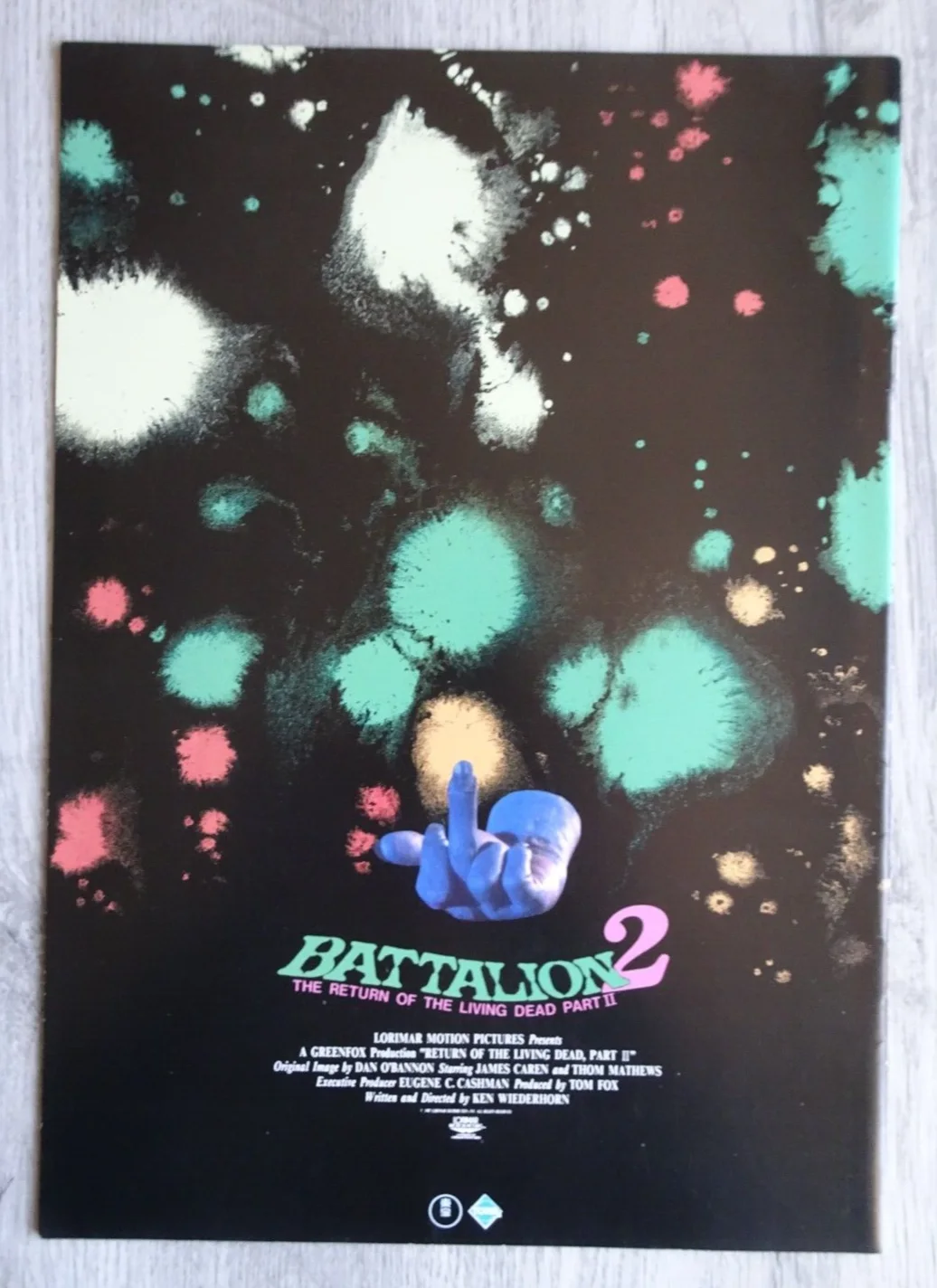 Return Of The Living Dead II Programme Japan Thom Mathews 1988 Horror Zombie, изображение 2