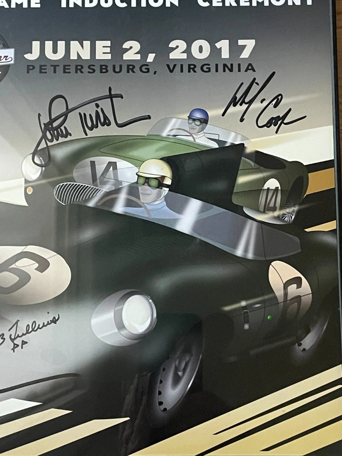 '17 British Sports Car HOF Poster Signed By 7/Bob Tullius/Mike Dale/Dick Knudson, изображение 3