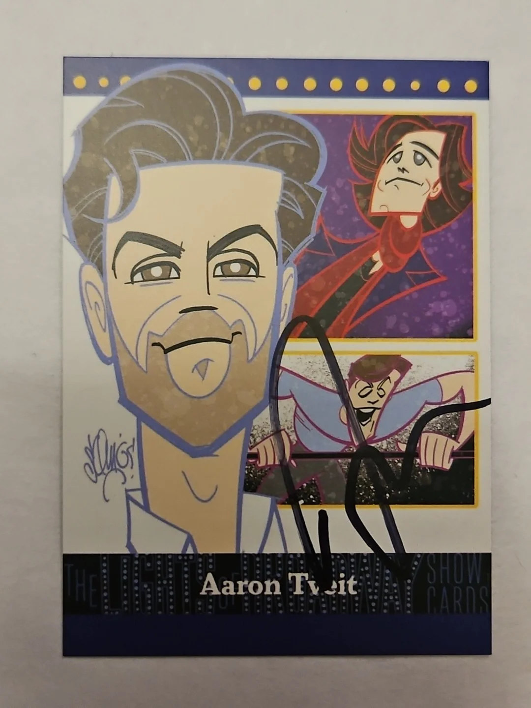 Nicholas Christopher — Aaron Tveit Lights Of Broadway Card Signed By Aaron Tveit ²